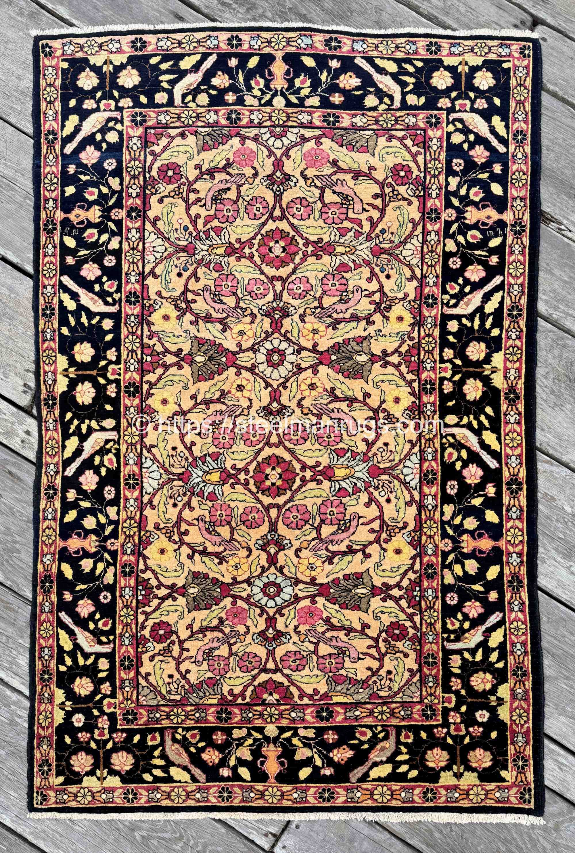 antique persian semnan rug