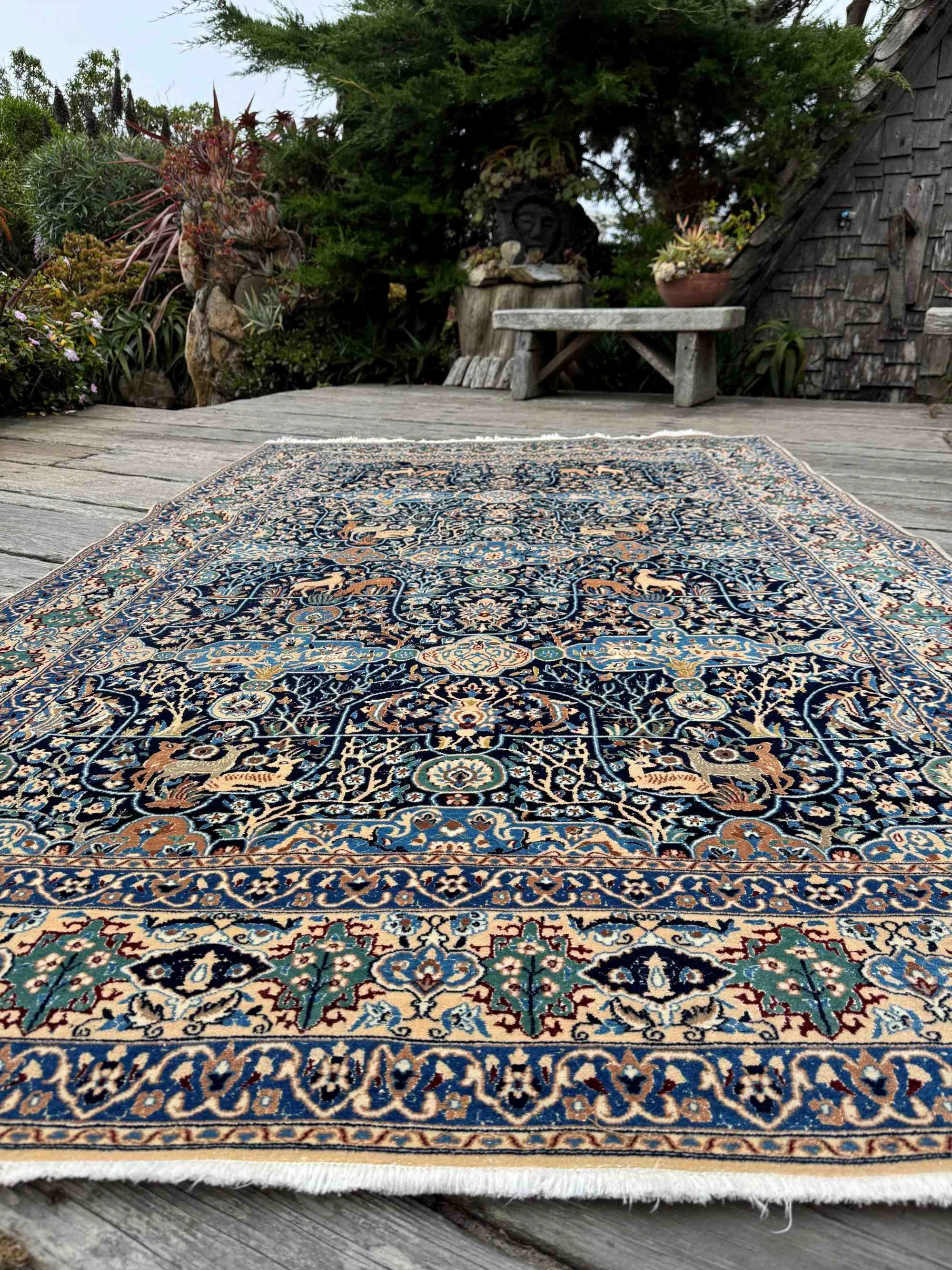 vintage area rugs blue