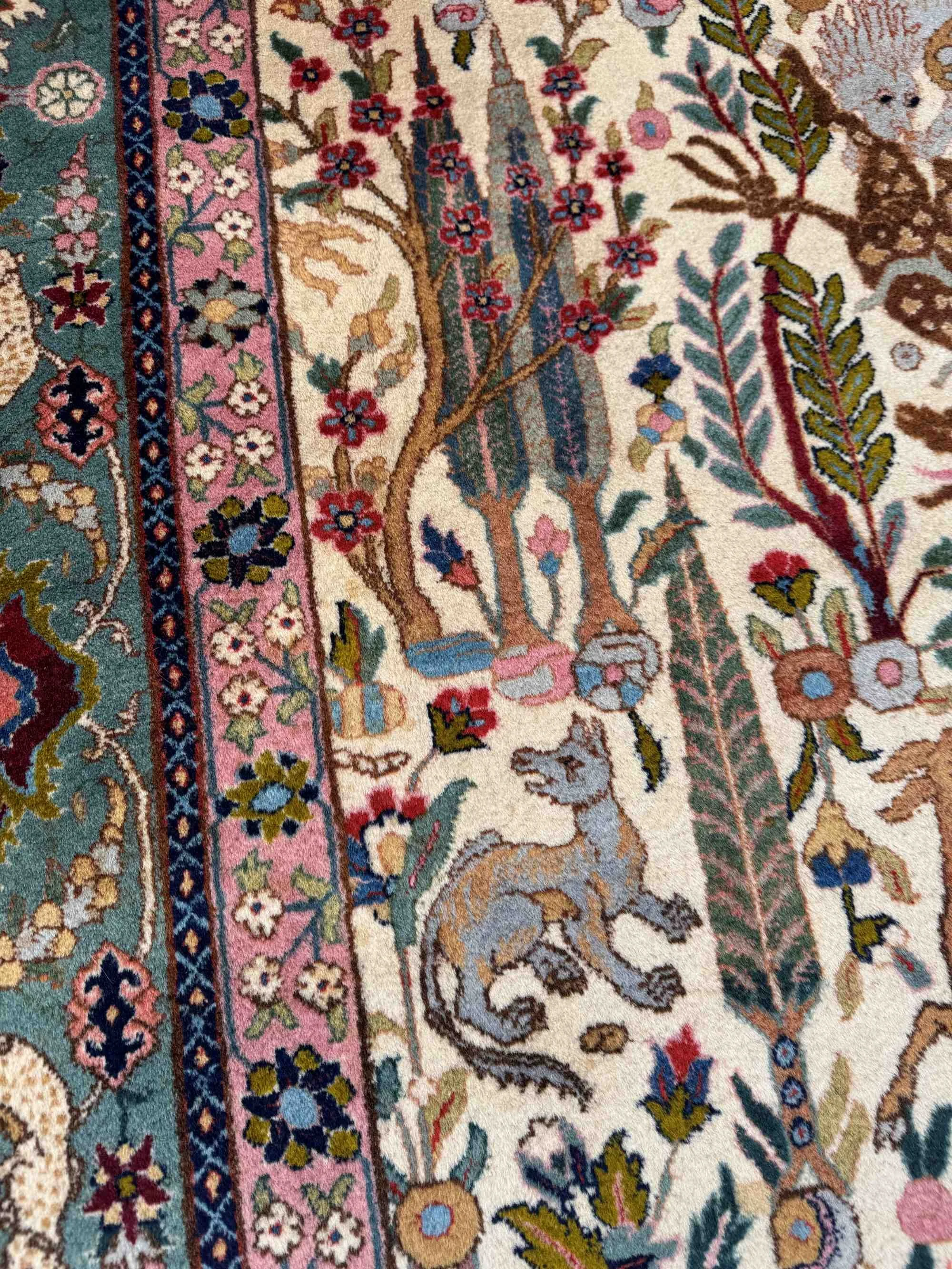 antique Benlian Tabriz Persian rug