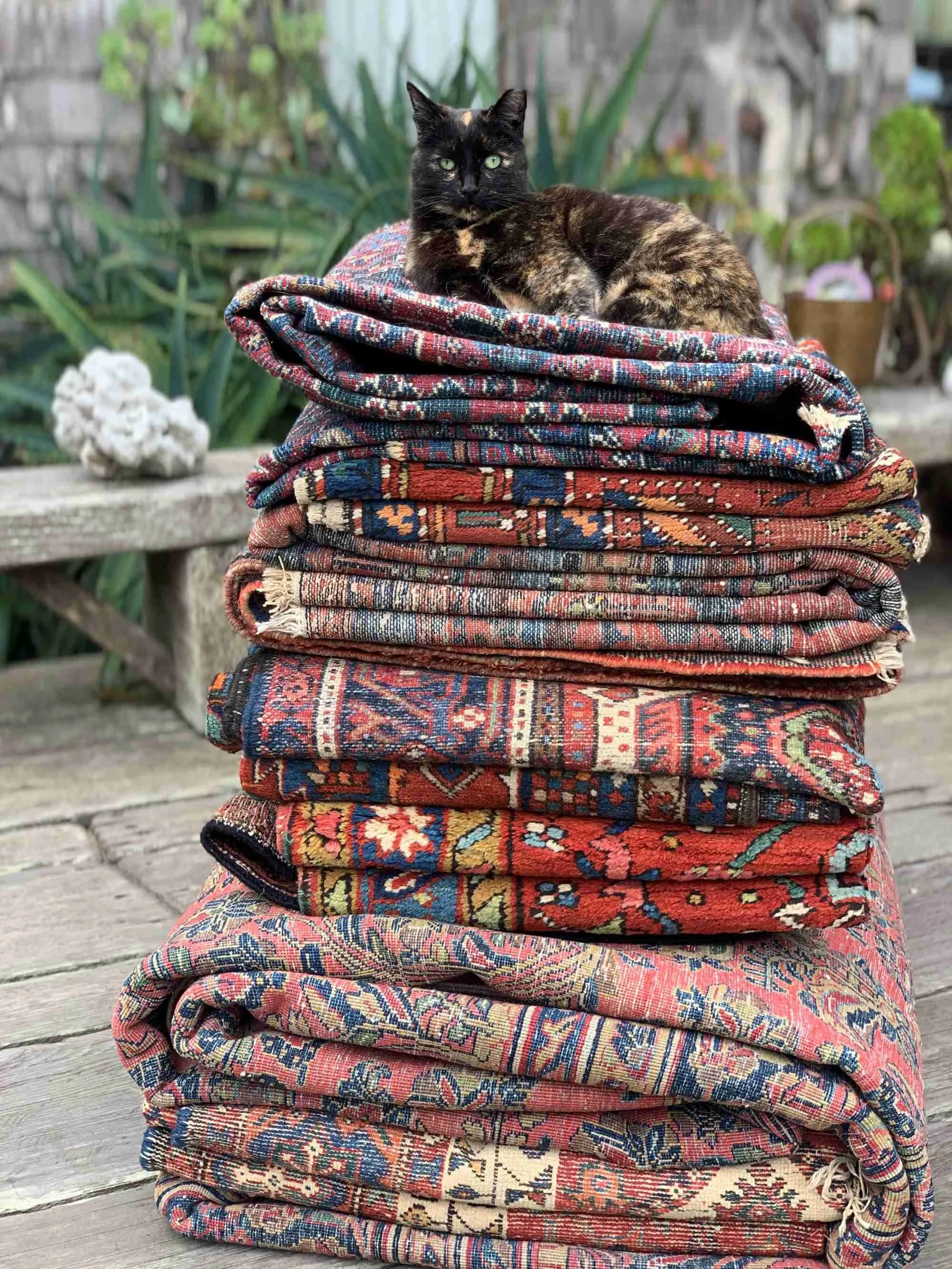 52×141 \"幸せの青い鳥\" ViNTAGE TURKiSH RUG Vintage Turkish Rug 6'2'' x 4'7'' Blue Oushak Area Rug