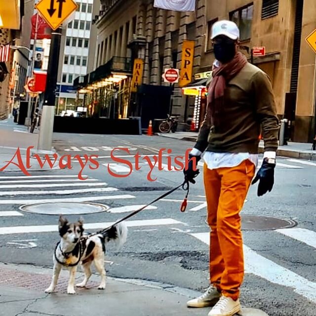 True #style is unbreakable even walking my dog @versacethepup in the middle of a #pandemic . #coronavirus is not to be played with but it won&rsquo;t change my style . #stayhome #staysafe #washyourhands #stayhealthy #iccapproved