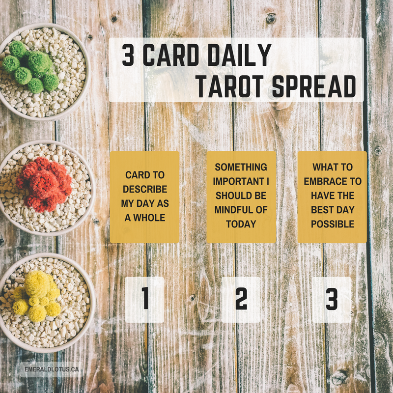 Tarot Spread Simple Daily Spread Emerald Lotus