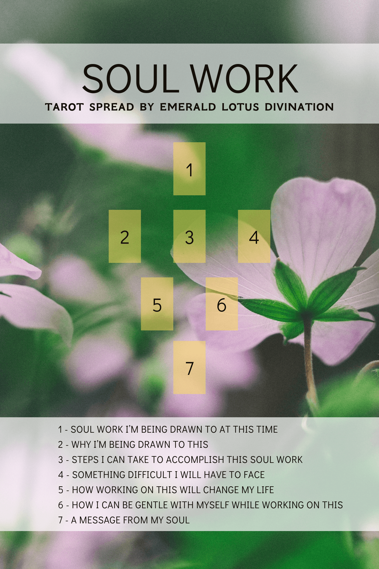 tarot spread - soul work — emerald lotus divination