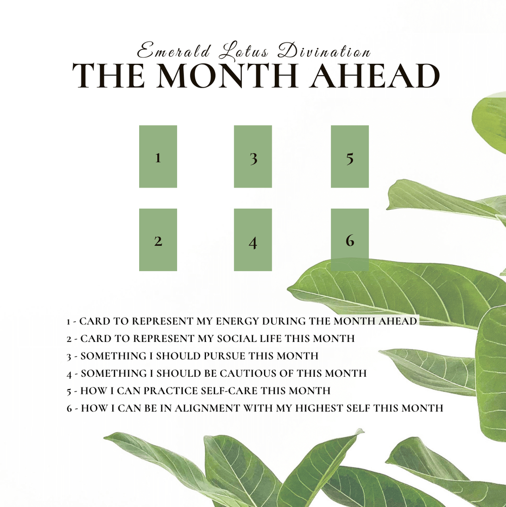 Month Ahead Tarot Spread Emerald Lotus