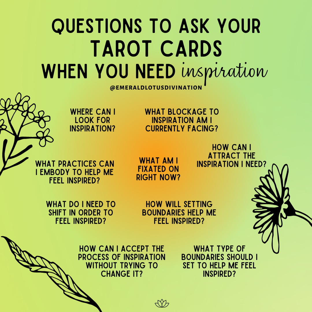 Questions to Ask Your Tarot & Oracle Decks Tarot Inspo Emerald Lotus