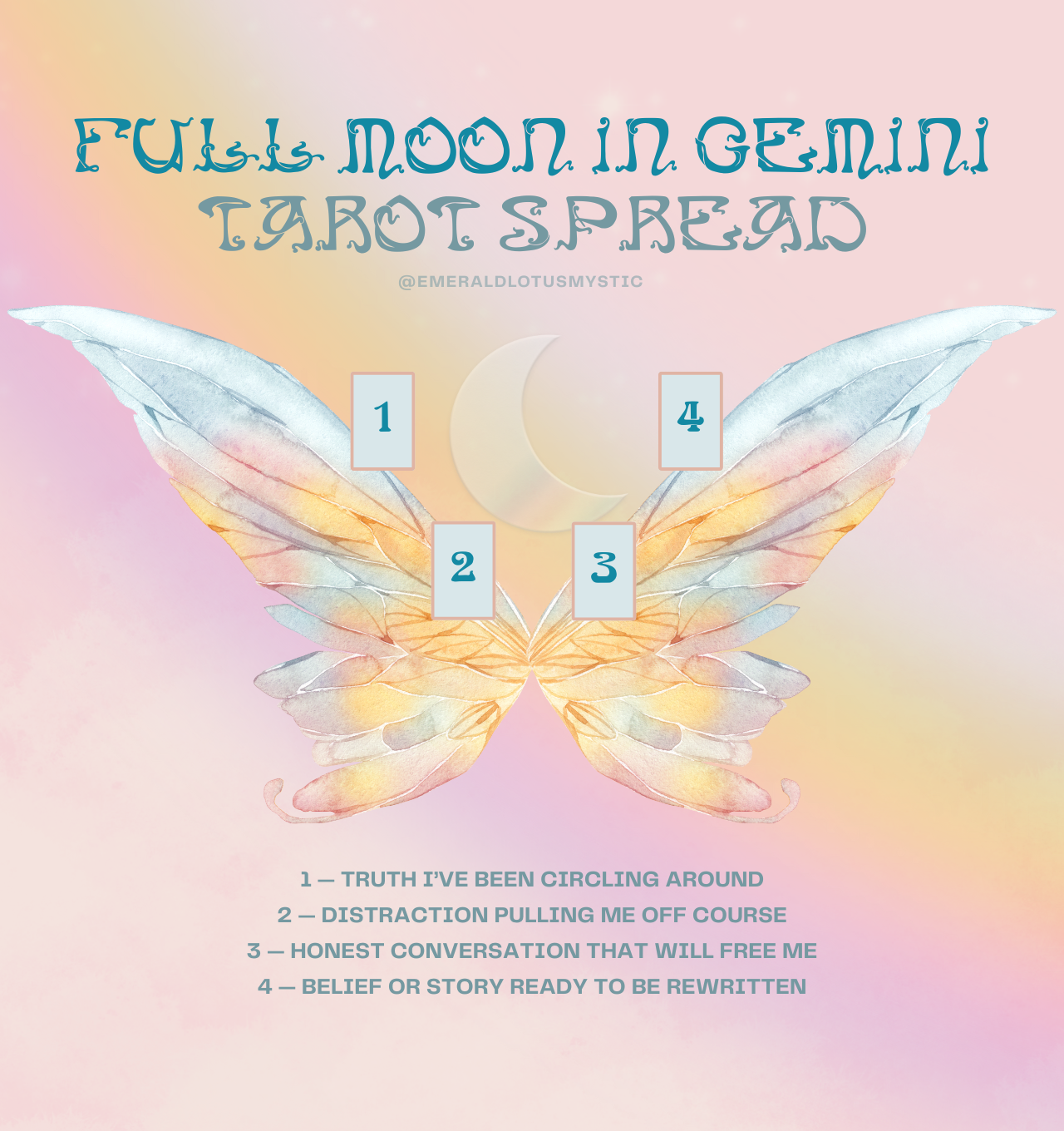 Gemini Full Moon Tarot Spread | December 4, 2025 — Emerald Lotus