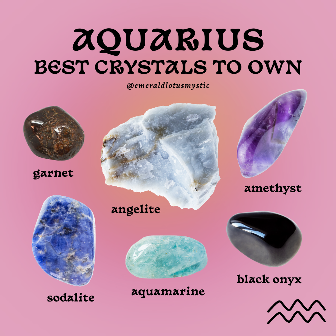Aquarius - Best Crystals for Each Zodiac Sign — Emerald Lotus
