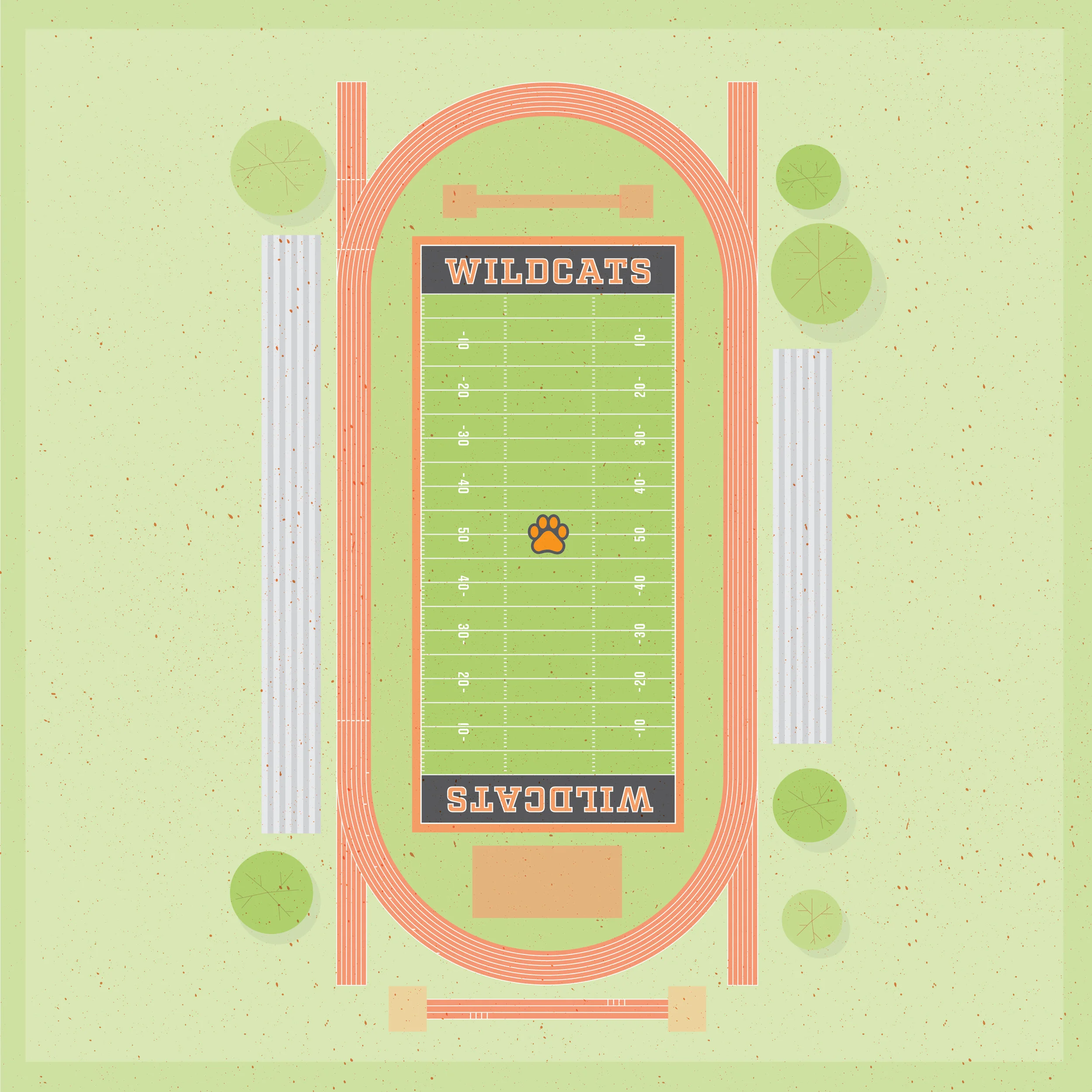 Libertyville High School Football - 12x12"