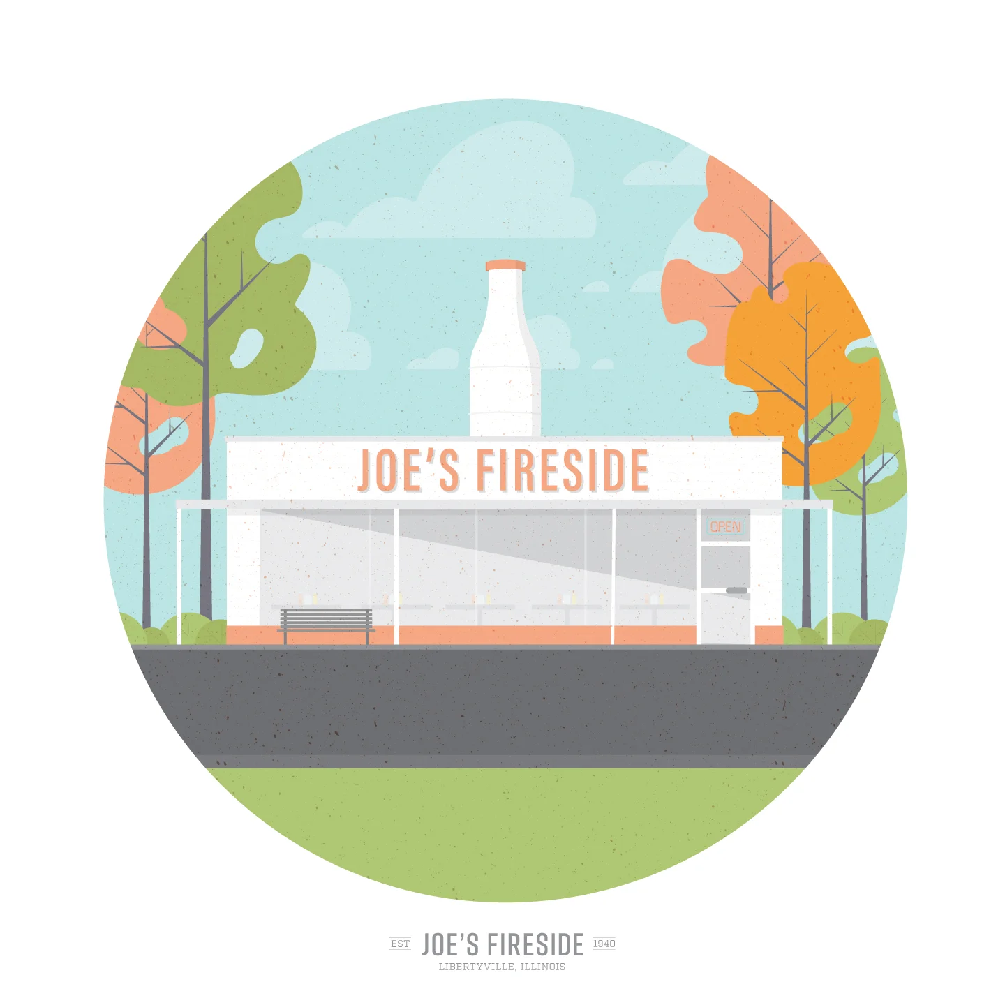 Joe's Fireside Café - 12x12"