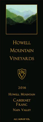 Double Gold Medal &amp; 94 points awarded to our Howell Mountain Vineyards 2016 Cabernet Franc