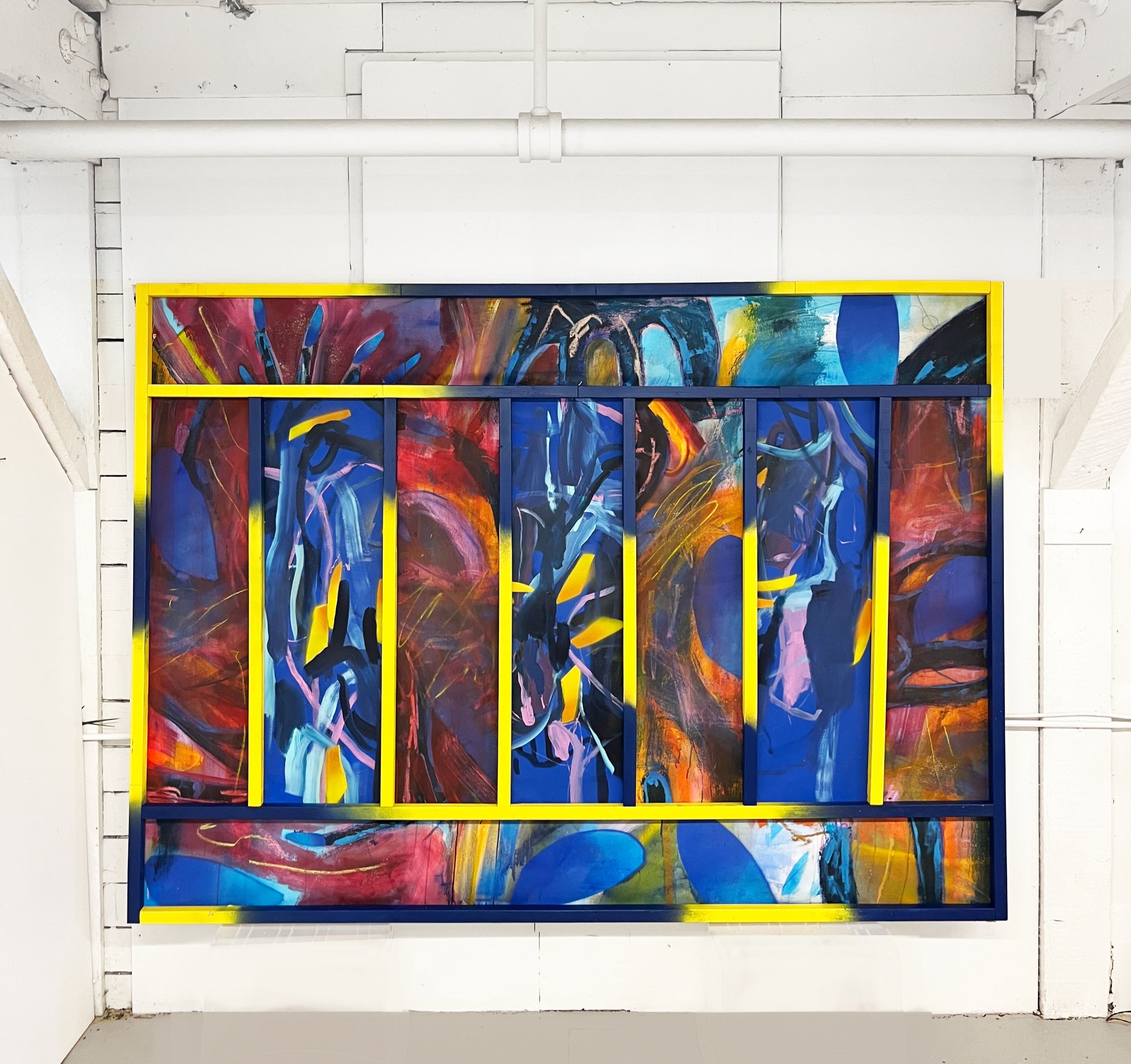   “Love Transfusion” , Acrylic &amp; Oil Pastel on Canvas, 182 cm x 248 cm, 2024 