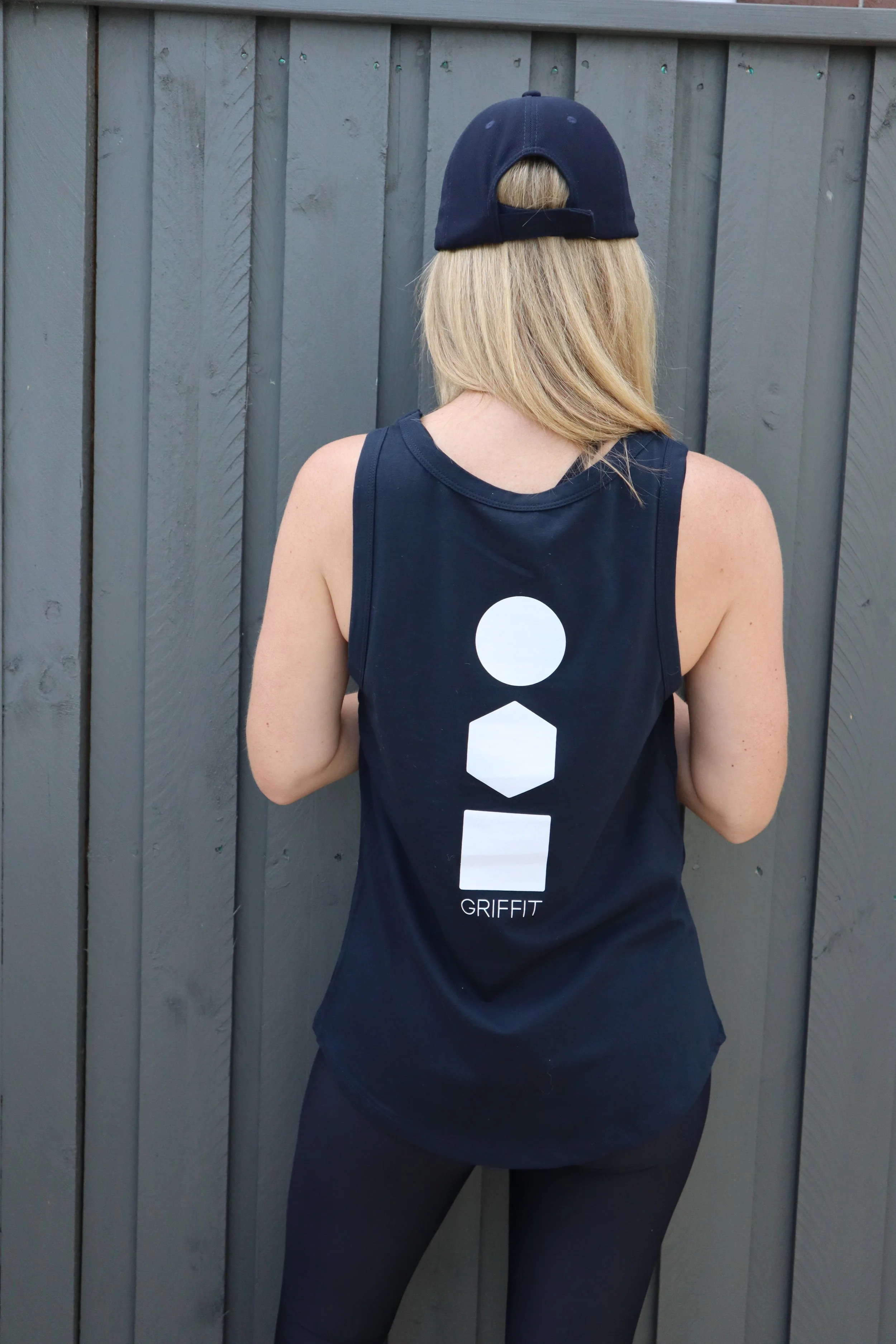 GRIFFIT Women's Navy Sunday Singlet Back.jpg