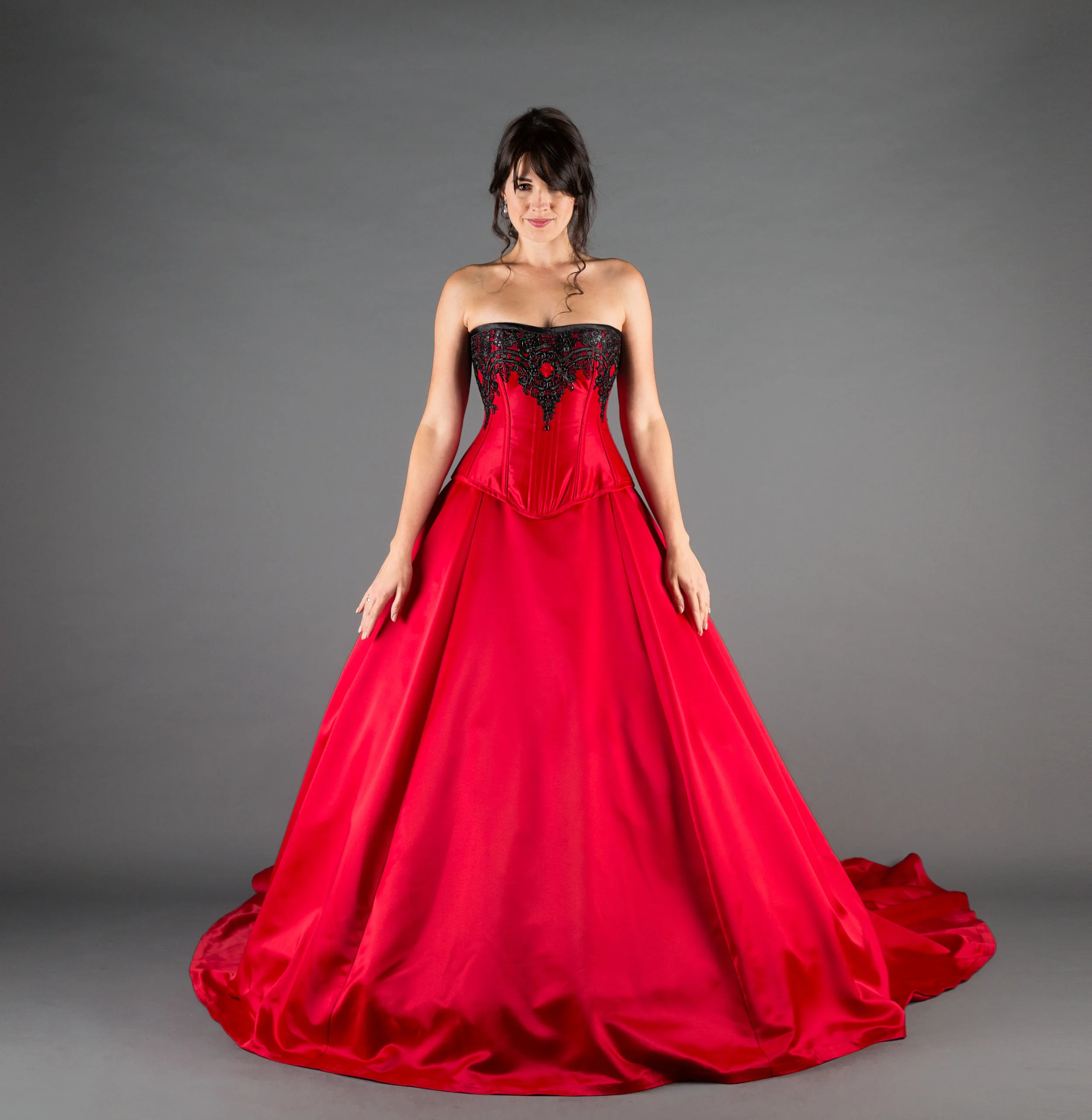black and red gothic wedding dresses