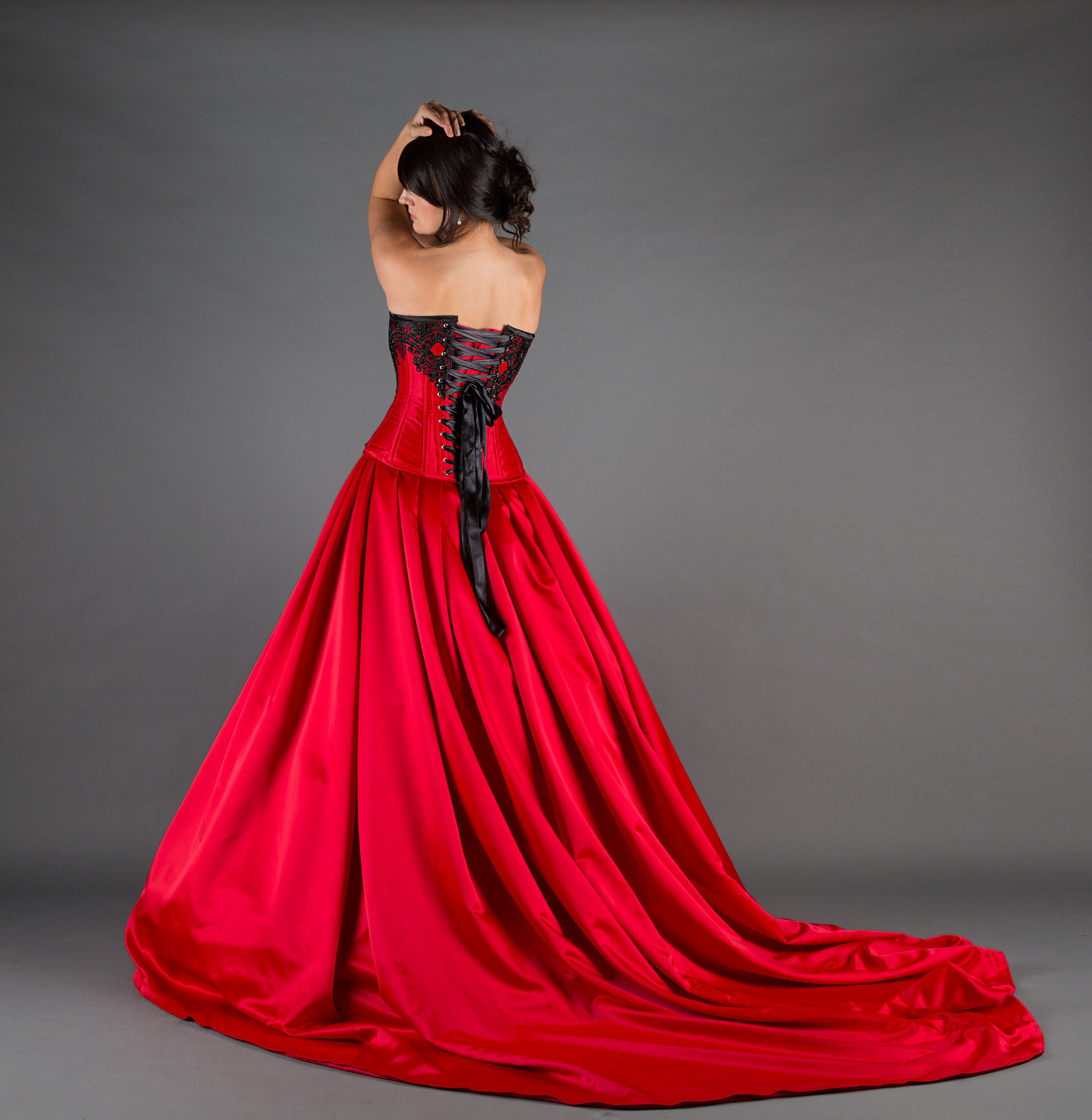 red gothic wedding dress