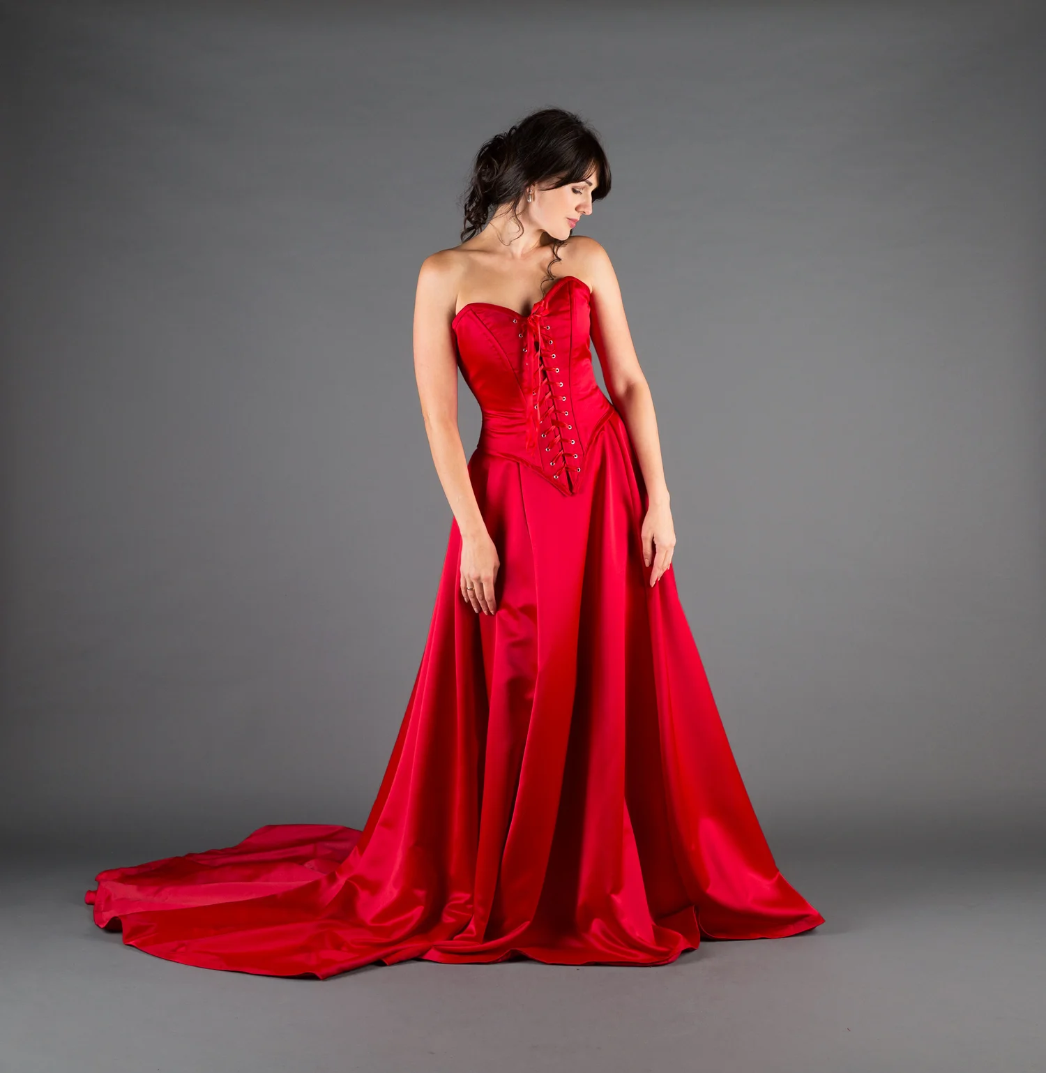 Red Gothic Corset Wedding Dresses