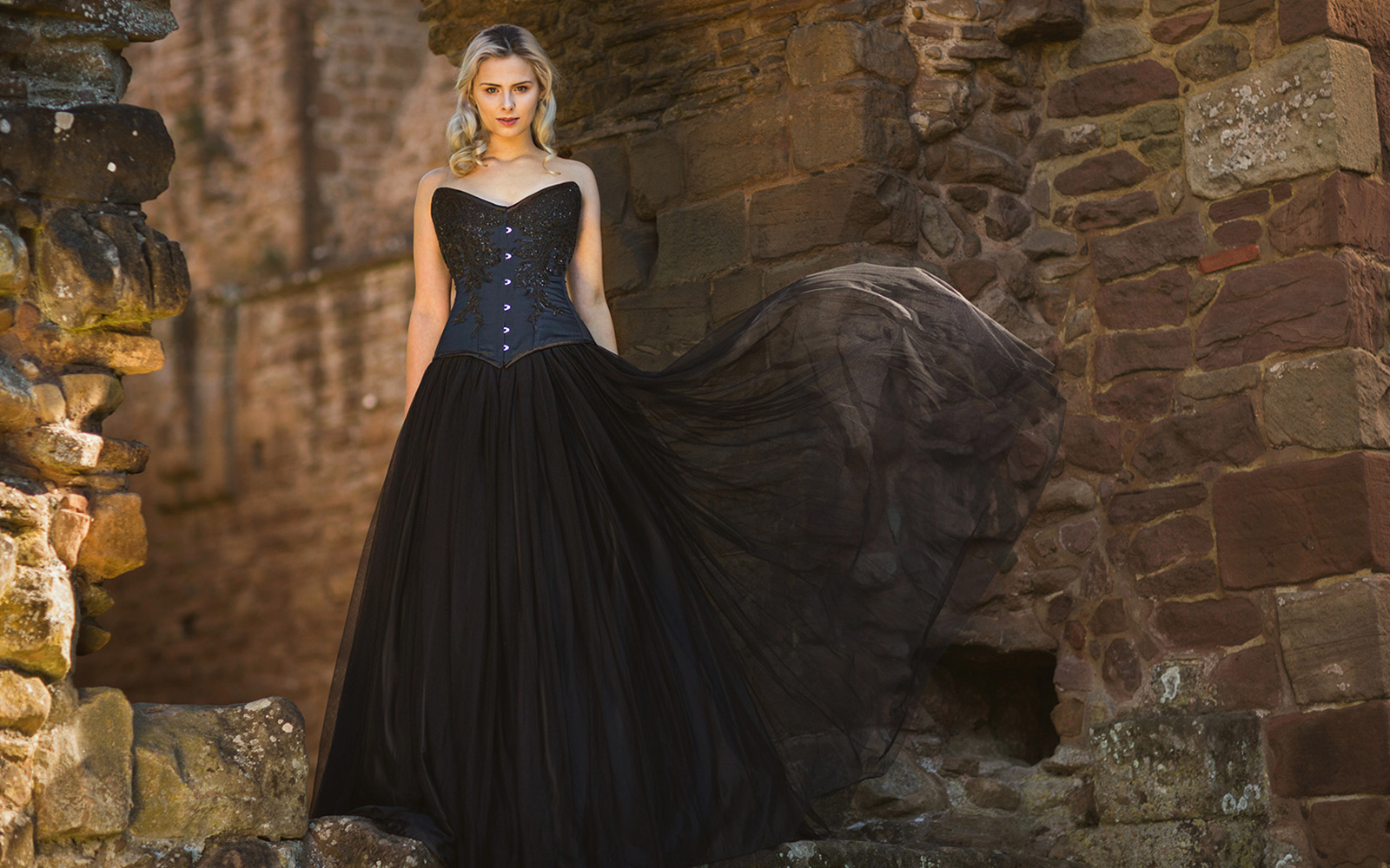 black wedding dress bride