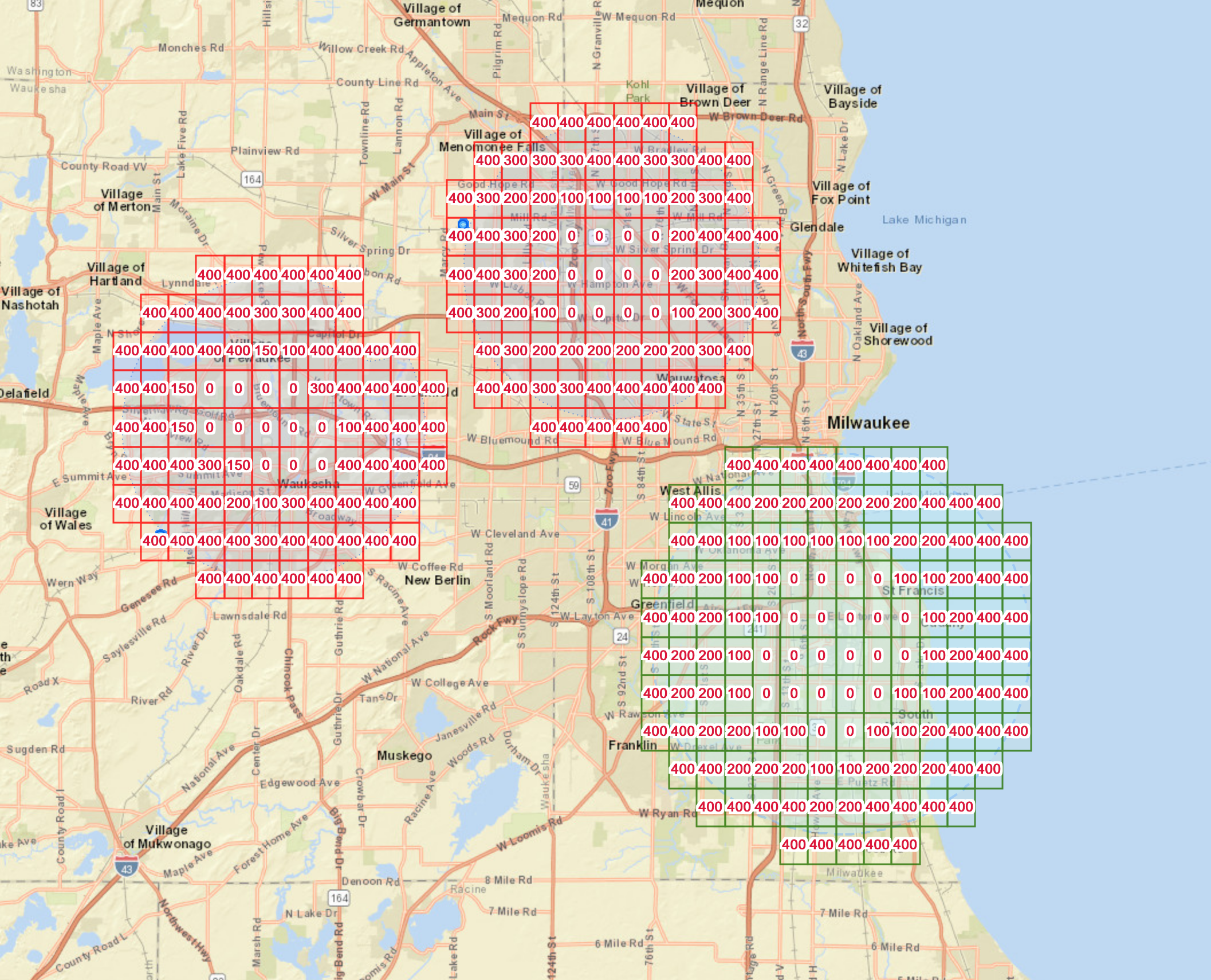 Map depicting controlled airspace