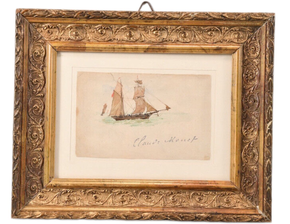                              12.050,00 €    Claude Monet (1840-1926) Aquarell eines Segelschiffs, gestempelt  