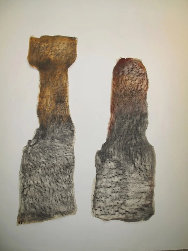  Pastel and charcoal on paper, 2 pieces, 170 cm 