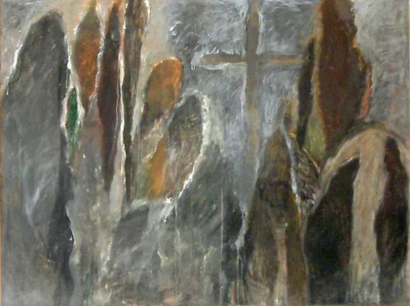  ‘Landscape with cross’ Acrylic and charcoal on canvas, 137 x 176 cm 