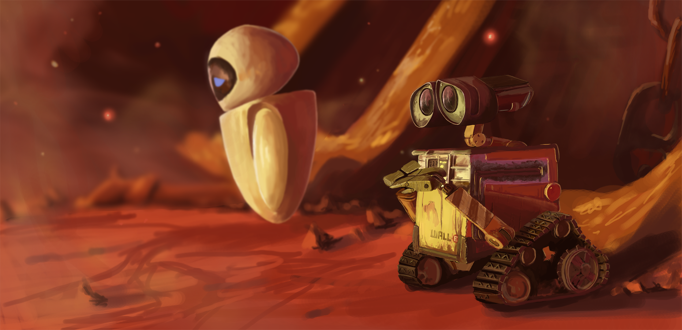 This is Wall·e and Eve based on a scene in the film. 