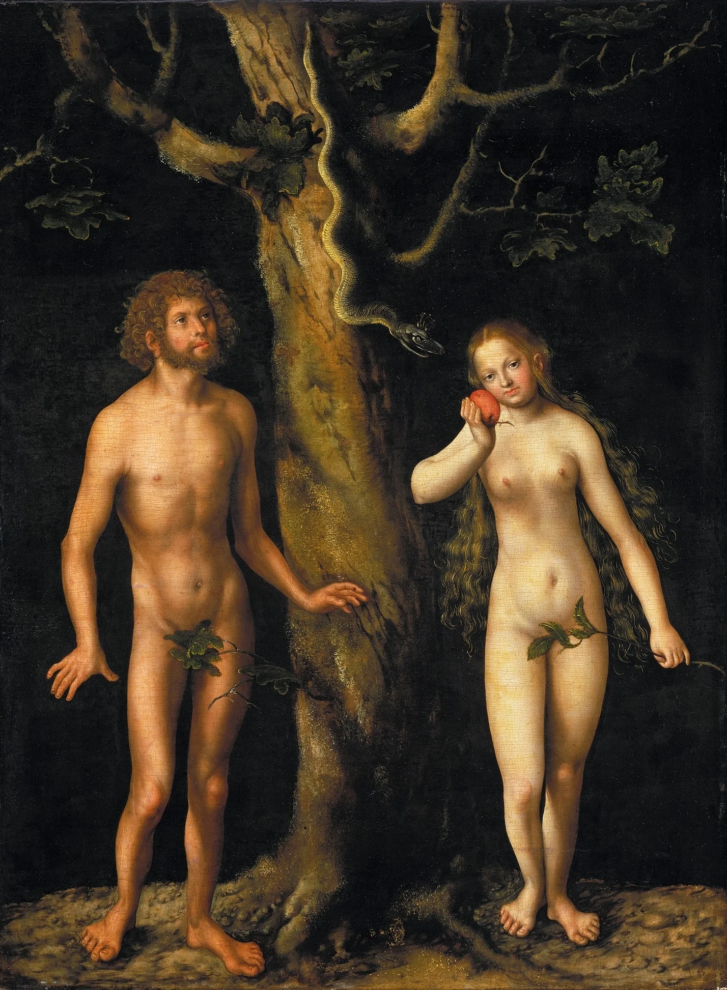 Adam and Eve in the Garden of Eden [Lucas Cranach the Elder [Public domain], via Wikimedia Commons