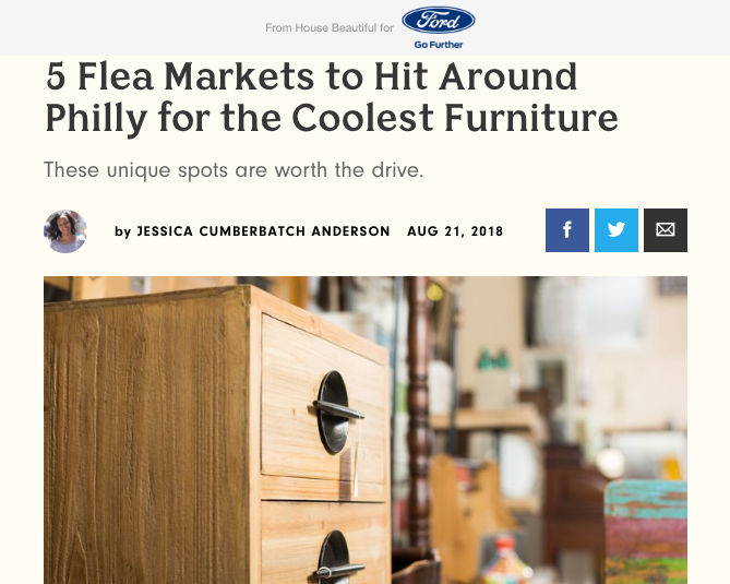 House Beautiful for Ford: 5 Flea Markets to Hit Around Philly for the Coolest Furniture