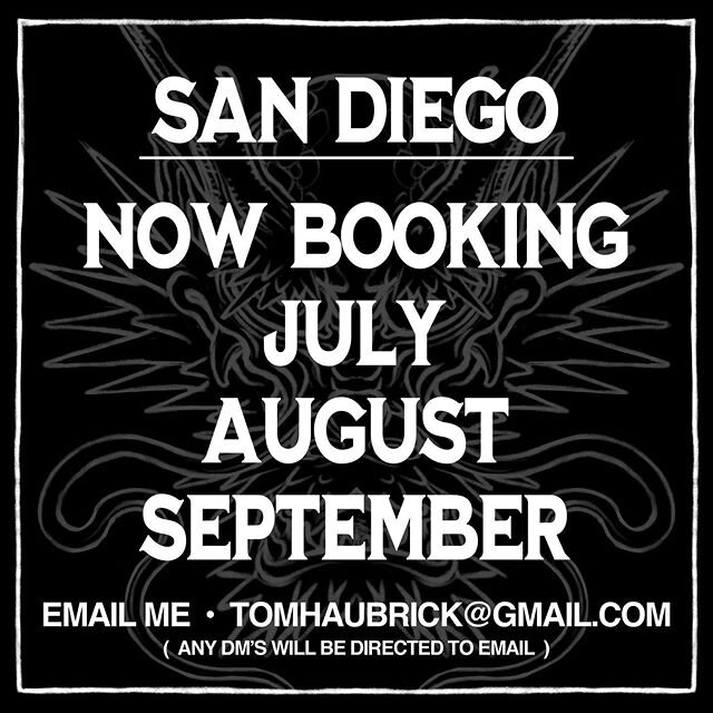 Hey everyone. I will be back to tattooing starting this week and booking the next few months. Lets set something up! If you emailed me in the last few months and I havent responded yet please email me again!  Link in my bio! Tomhaubrick@gmail.com

#t