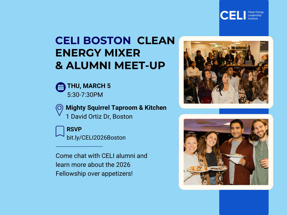 Boston CELI 2026 Clean Energy Mixer & Alumni Meet-Up