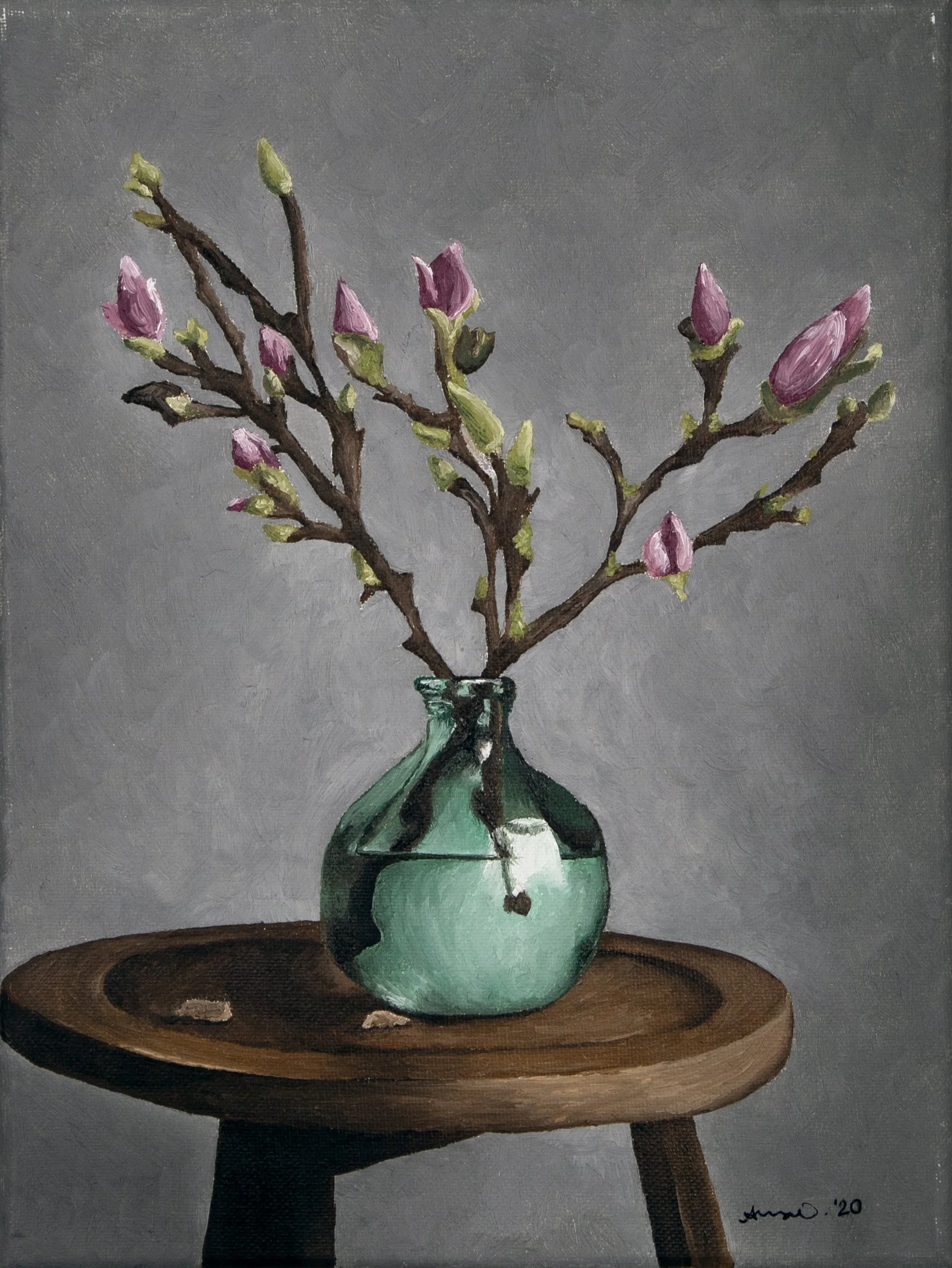 Wood Glass and Blooms
