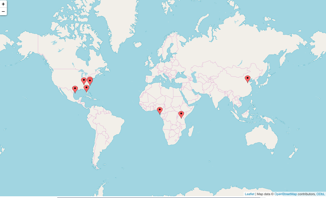 *Note: incoming branches are not represented on map