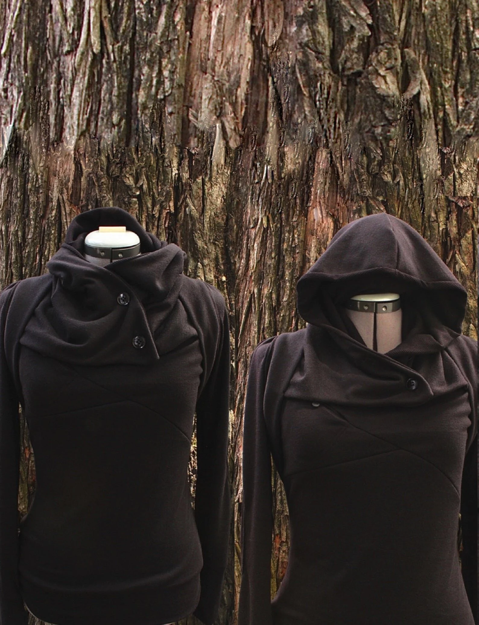 Simple black hooded cowl sweater. — Sew Moe