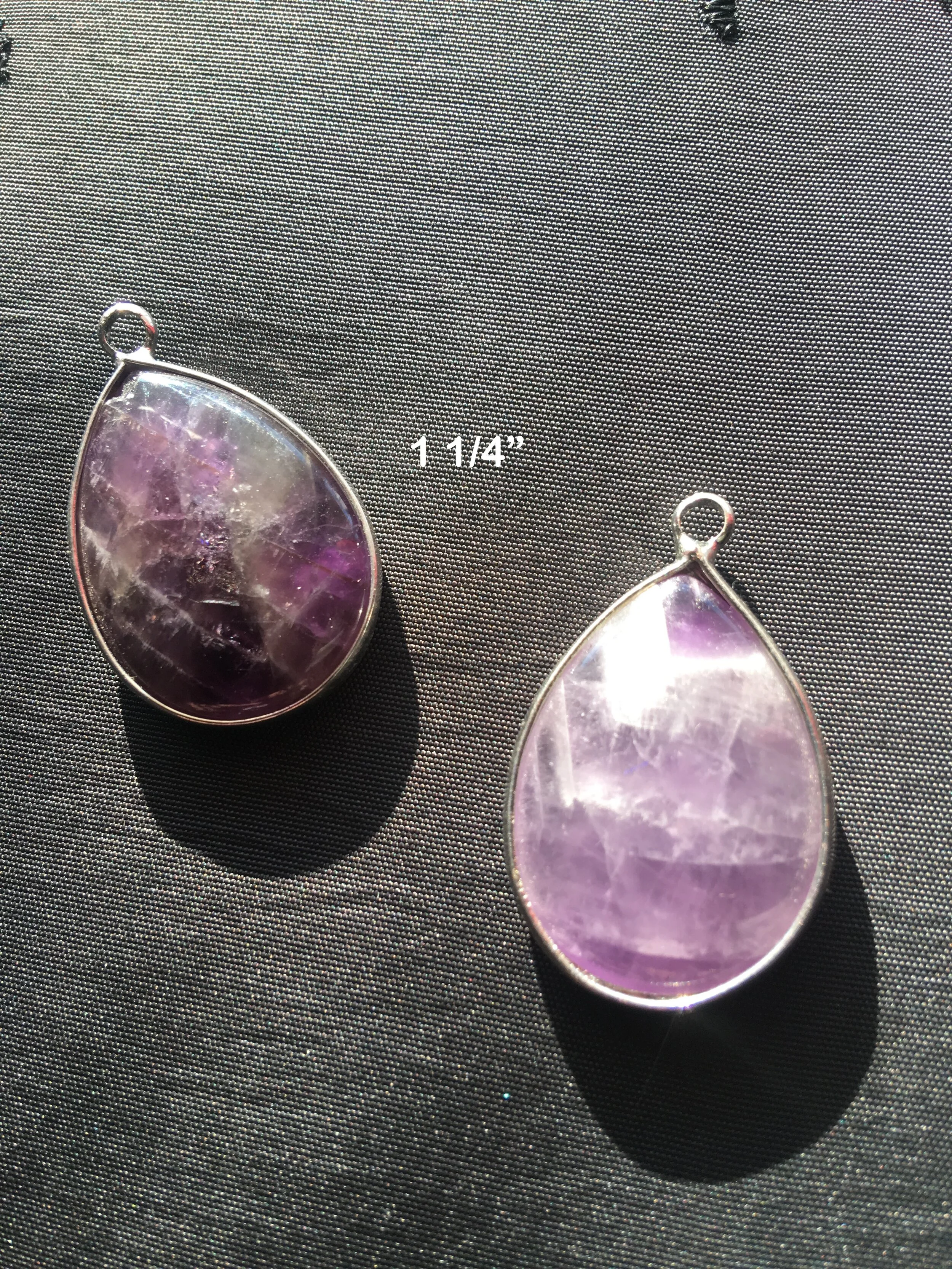 Amethyst Silver Teardrop 