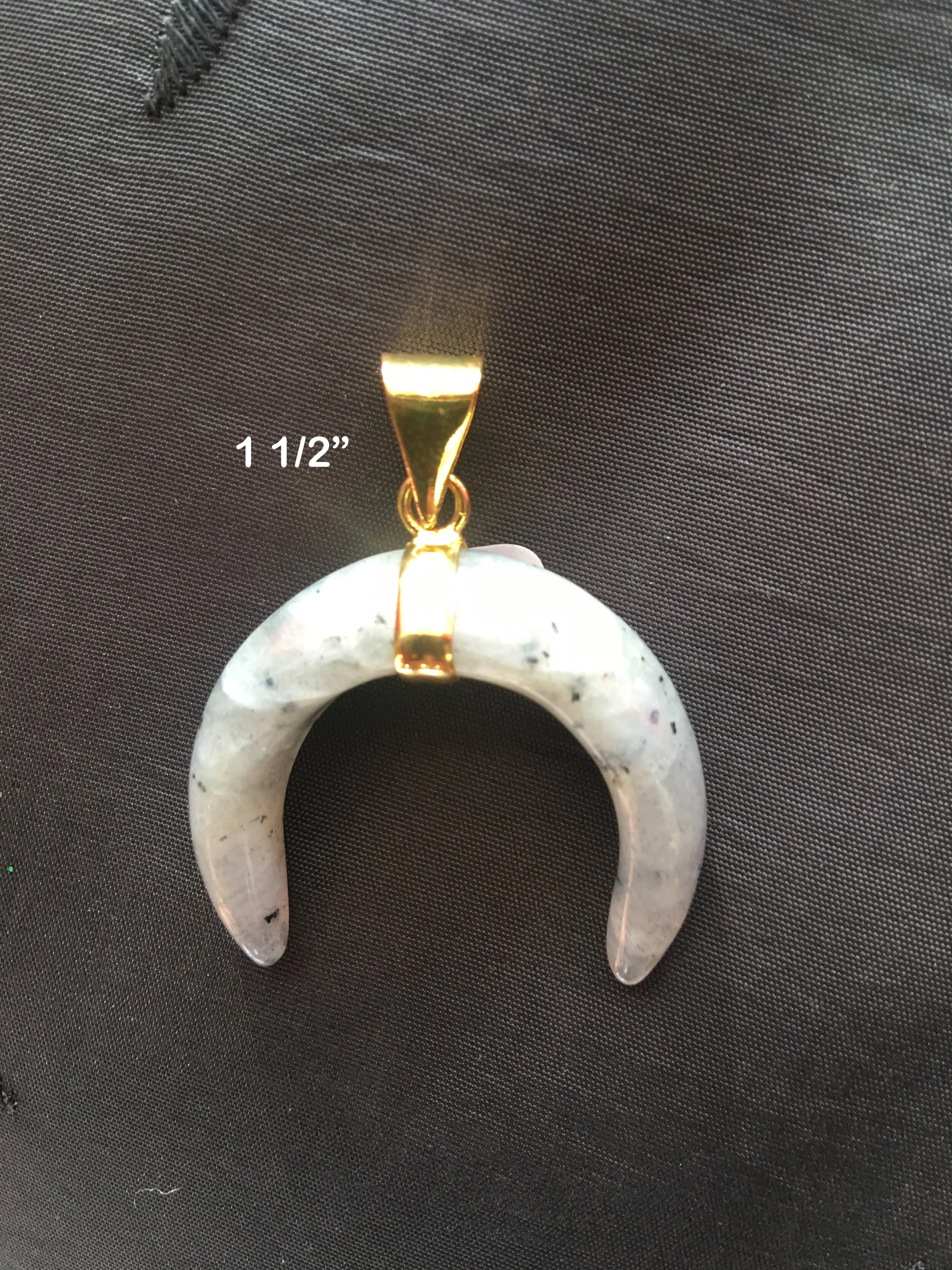White Labradorite Crescent Moon