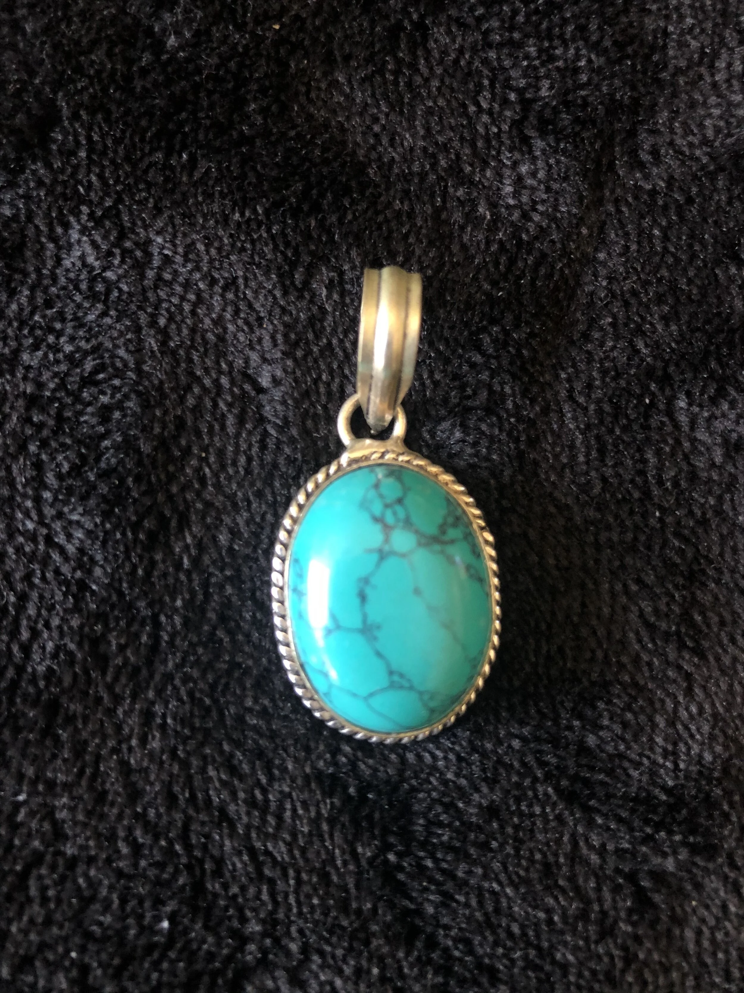 Turquoise Sterling Silver Round 1"