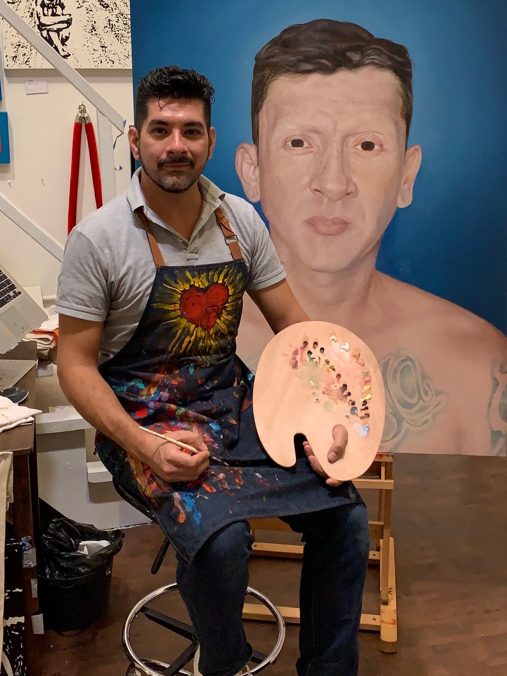 working in the studio