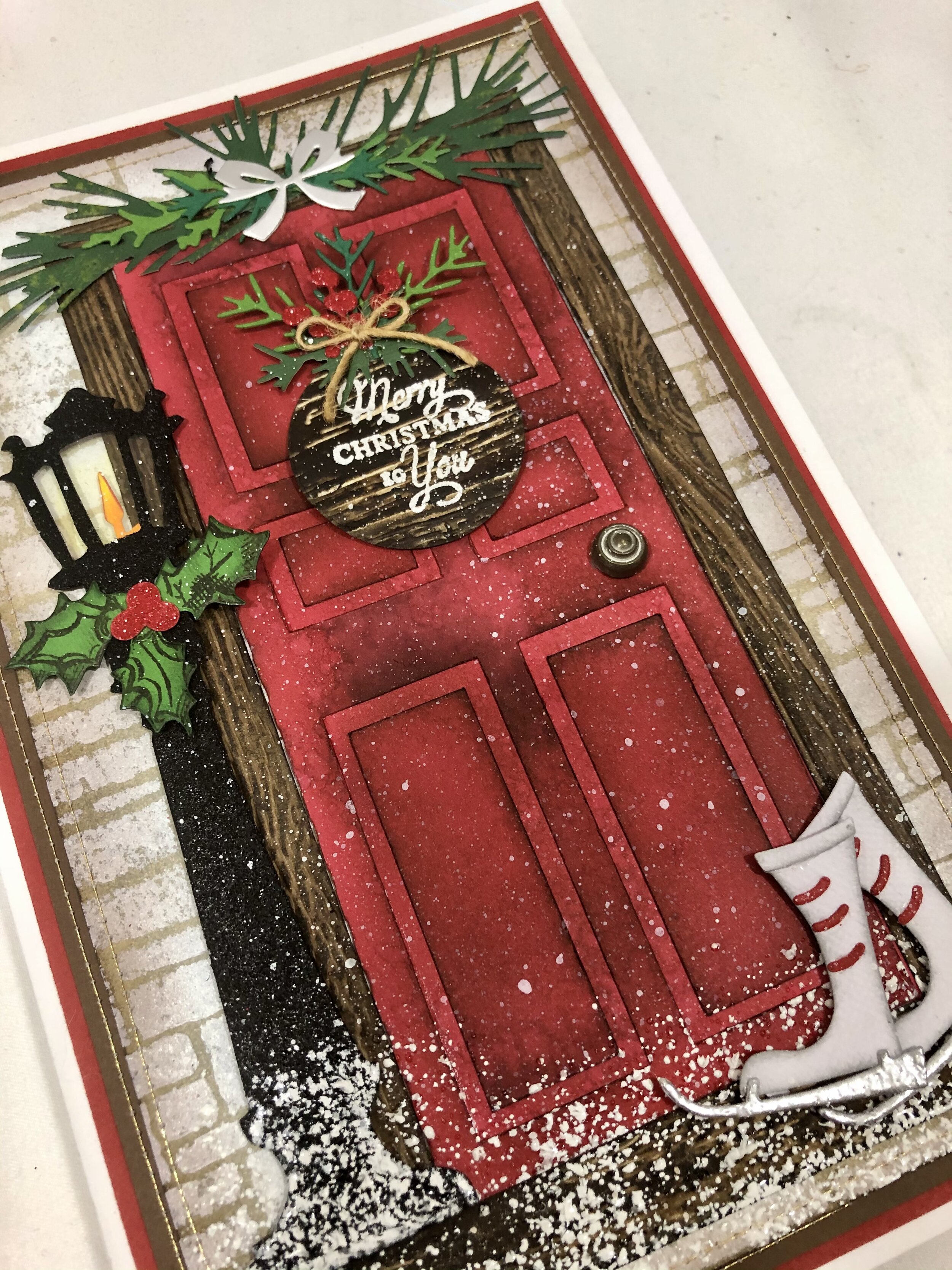 Santa and helper accordian card 