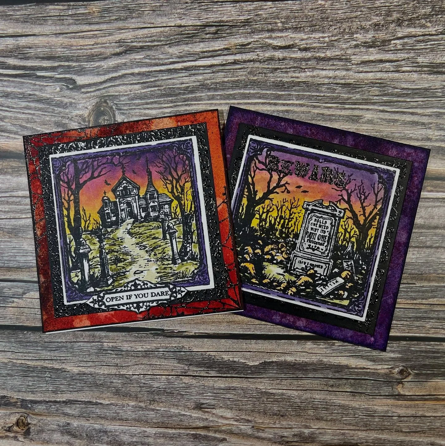 I thought these Stampers Anonymous Framed Frights stamps would be perfect for 4x4 cards, and I love how they turned out! They came together so quickly and easily that I&rsquo;m excited to try the other two versions and make a full set.

#timholtz&nbs