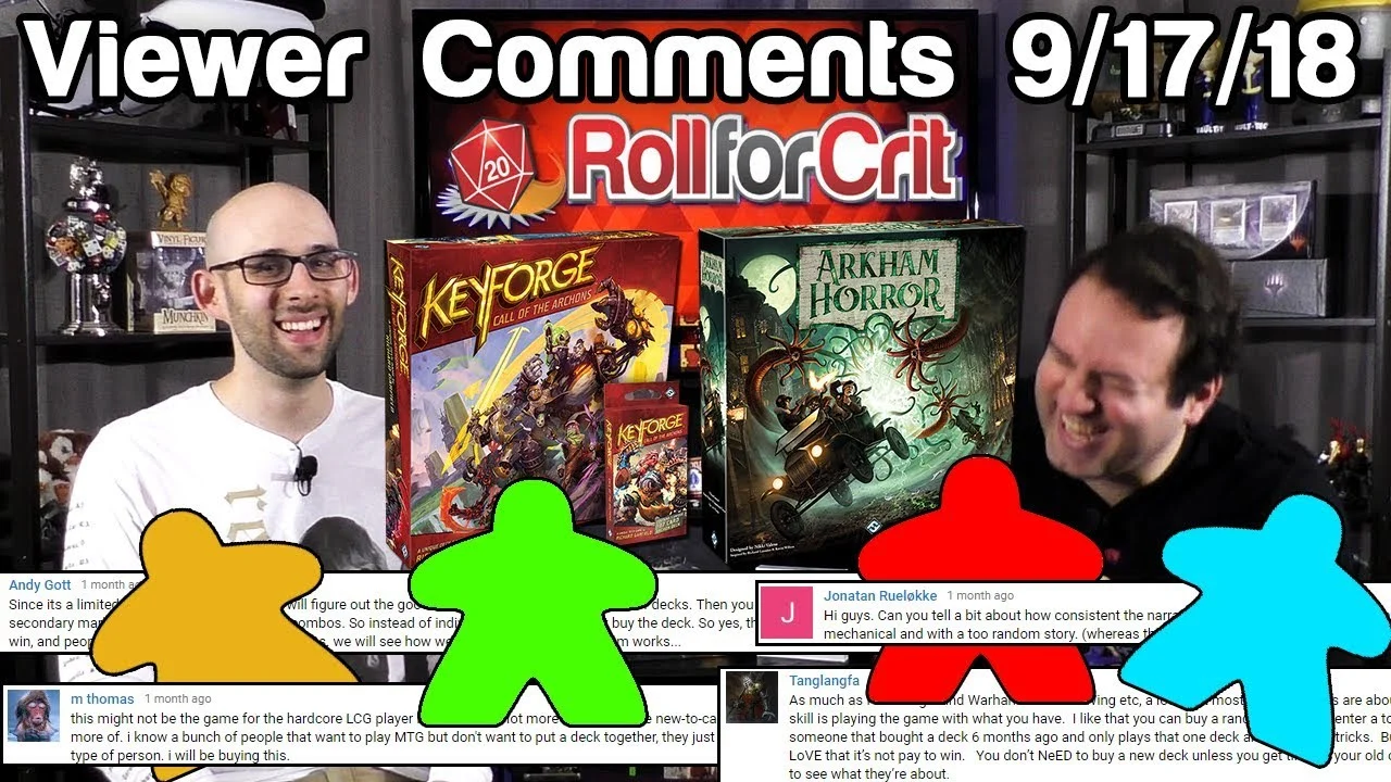 Keyforge, Arkham Horror, Horizon Zero Dawn | Viewer Comments 9/17/18