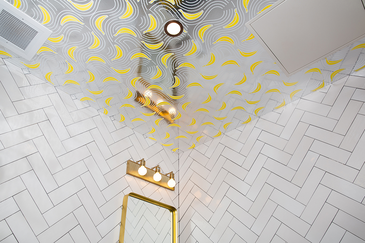 CAVIAR & BANANAS CAFE custom wallcovering