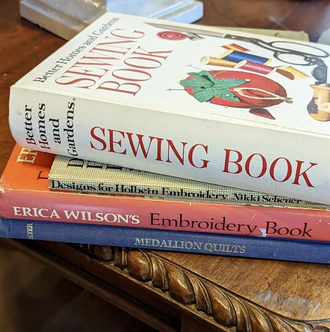 Speaking of scissors... These vintage sewing and embroidery books are sold but we've got so many other great options. Come in and browse this Friday through Sunday!
. 
.
.
#shopelsewares #vintagebooks #quilting #embroidery #sewing