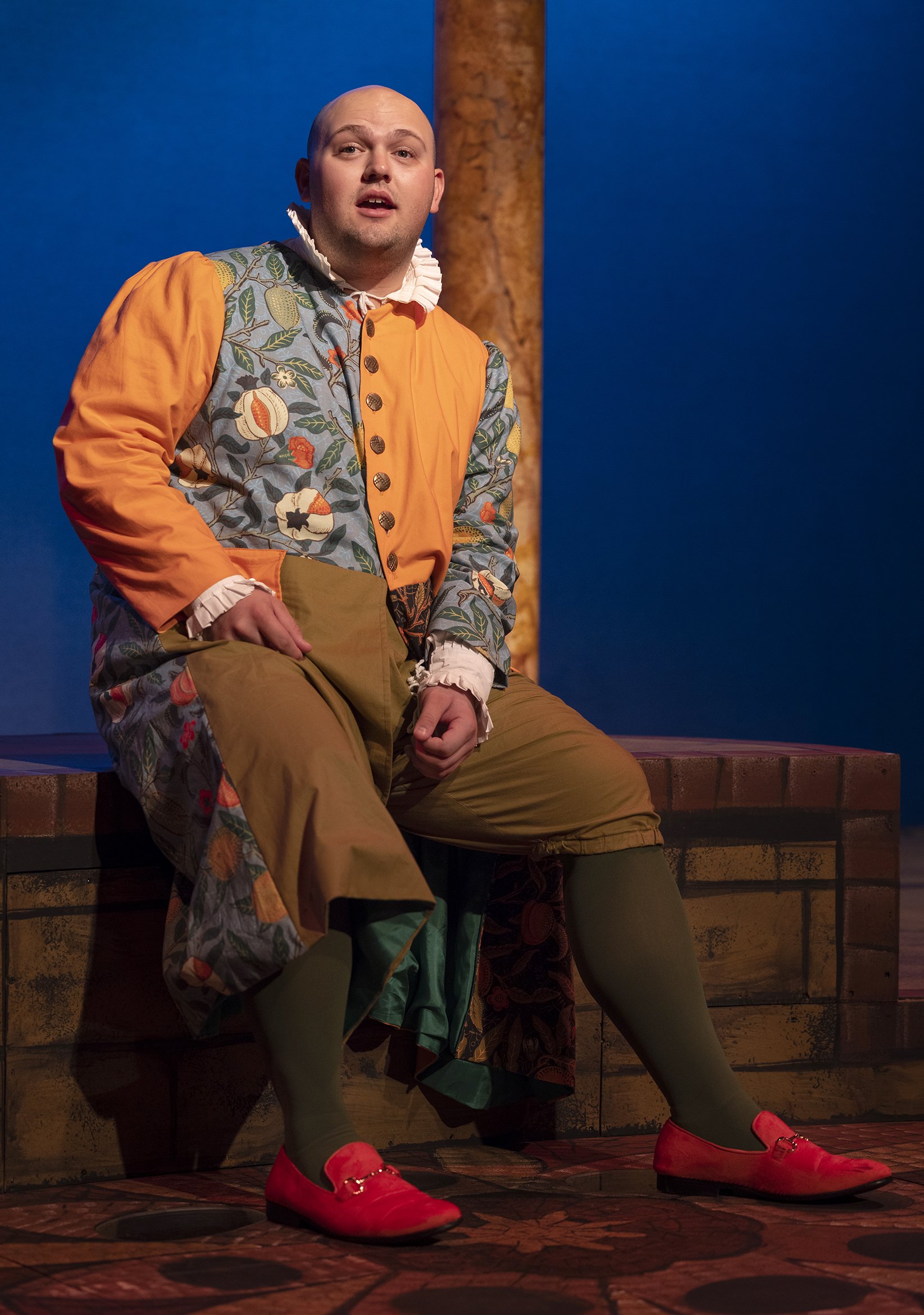 Tyler Page as Feste. Photo by Tim Fuller.