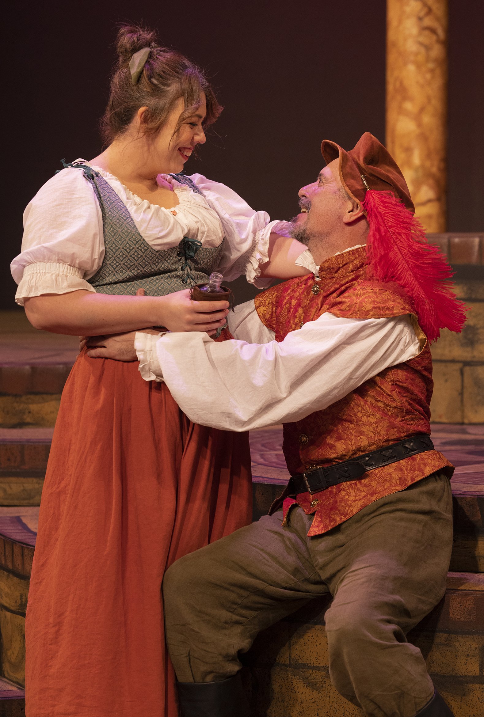 Chelsea Bowdren as Maria and Michael Levin as Sir Toby. Photo by Tim Fuller.
