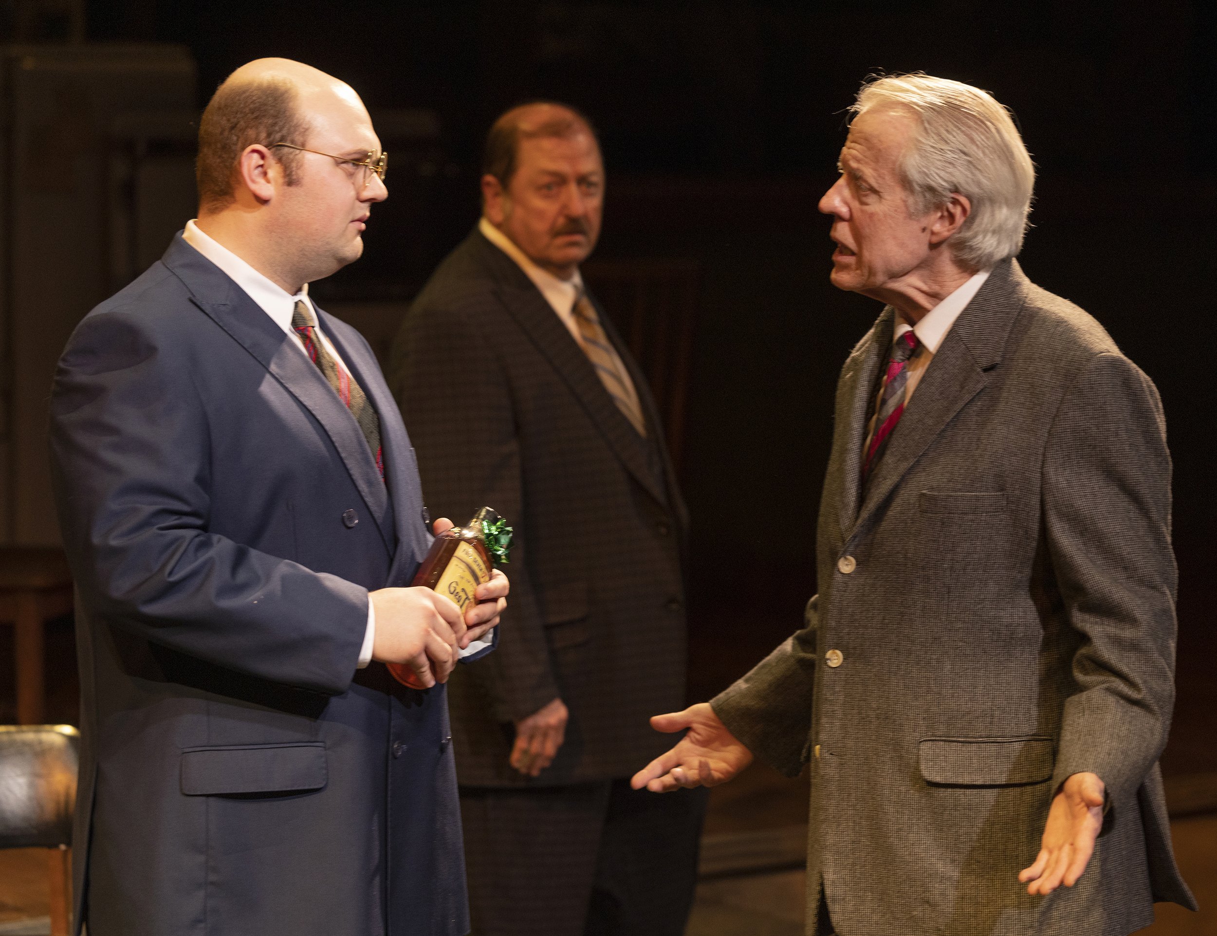 Tyler Page as Bernard, Dennis O’Dell as Charley and Joseph McGrath as Willy Loman. Photo by Tim Fuller.