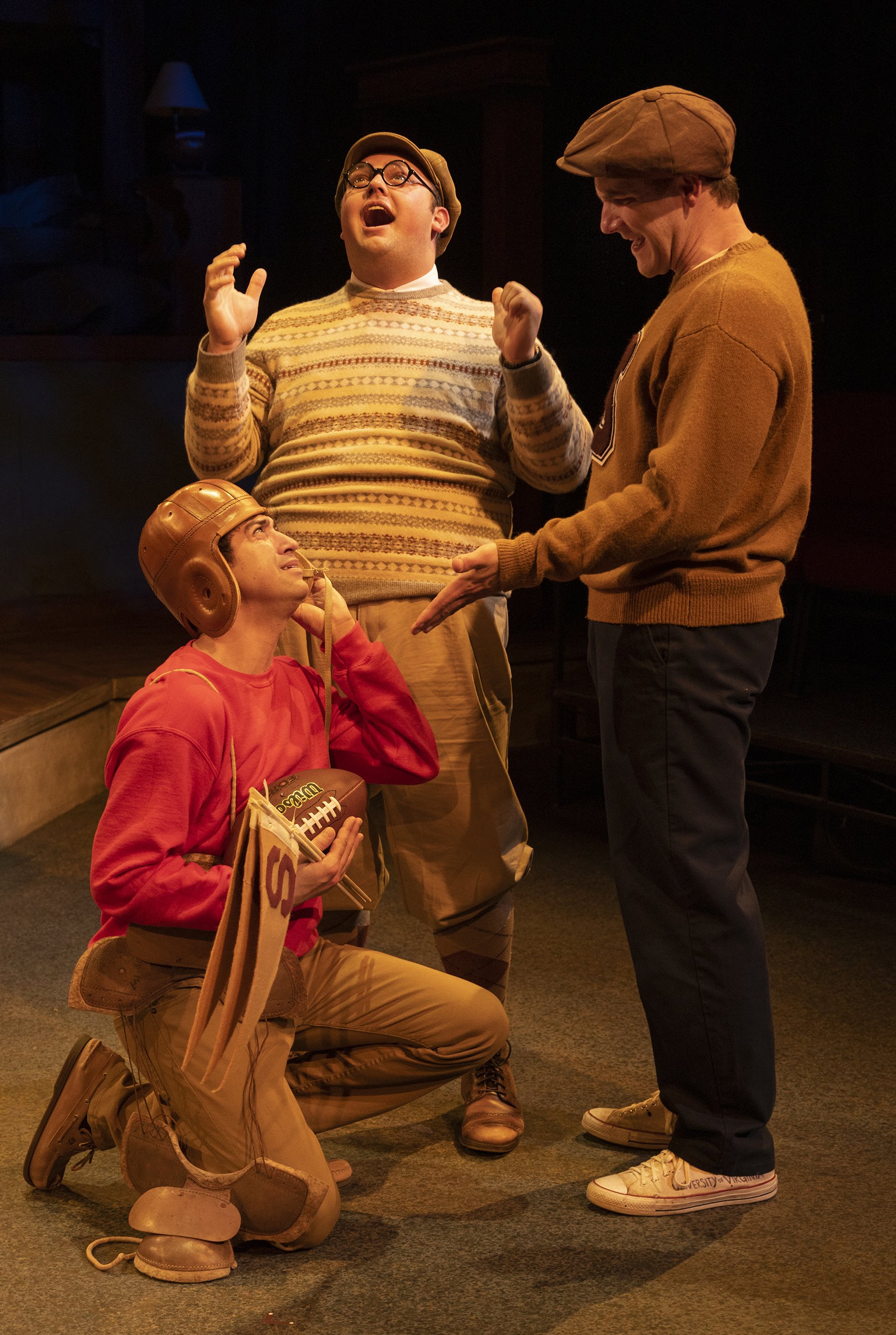 Hunter Hnat as Happy, Tyler Page as Bernard and Christopher Johnson as Biff. Photo by Tim Fuller.