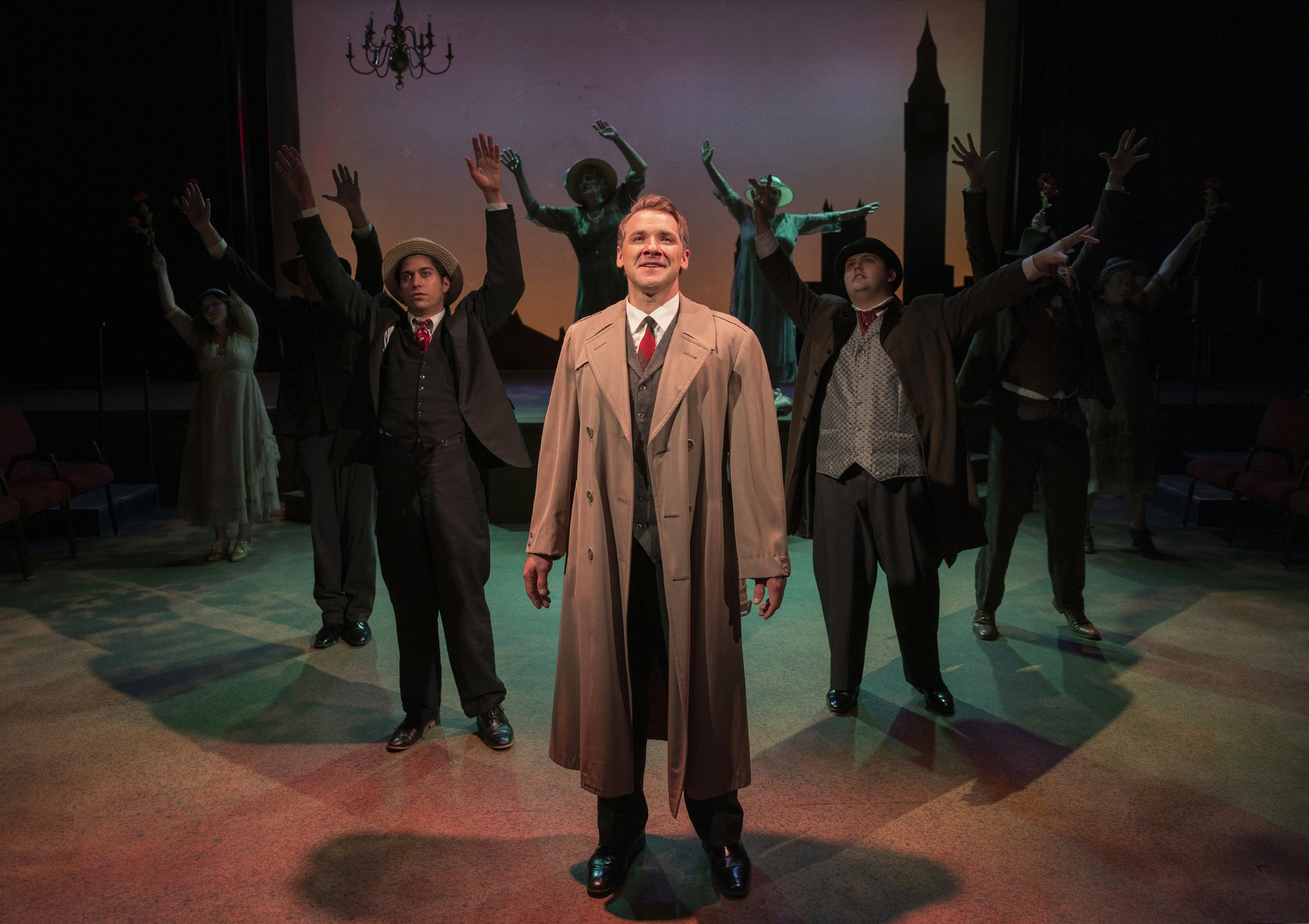 Christopher Johnson as Septimus Warren Smith, and the cast. Photo by Tim Fuller.