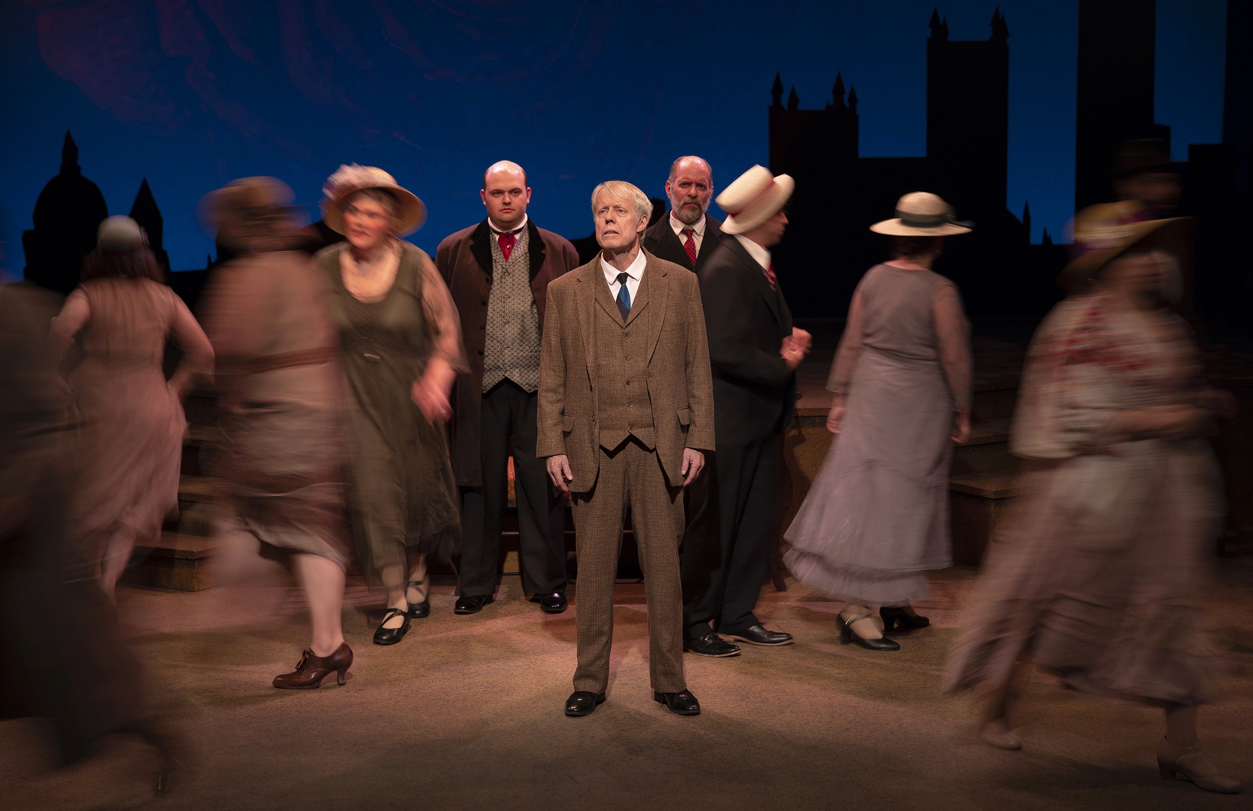 Joseph McGrath as Peter Walsh, and cast. Photo by Tim Fuller.