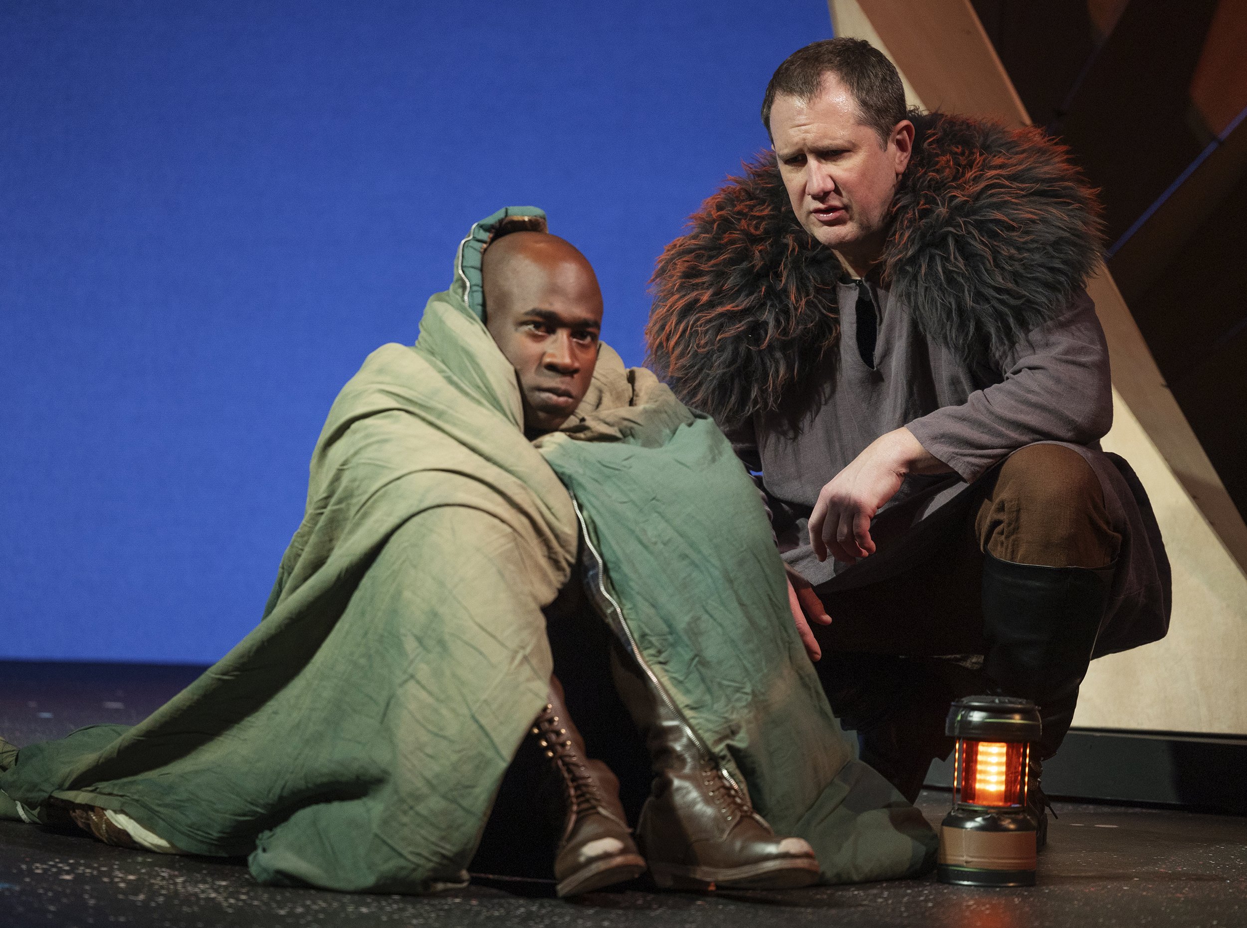 Kevin Aoussou as Genly Ai and Matt Walley as Estraven. Photo courtesy of Tim Fuller.