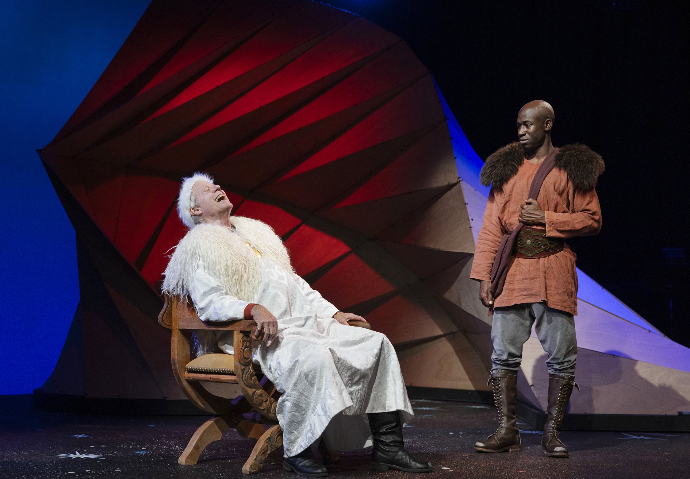 Joseph McGrath as King Argaven and Kevin Aoussou as Genly Ai. Photo courtesy of Tim Fuller.