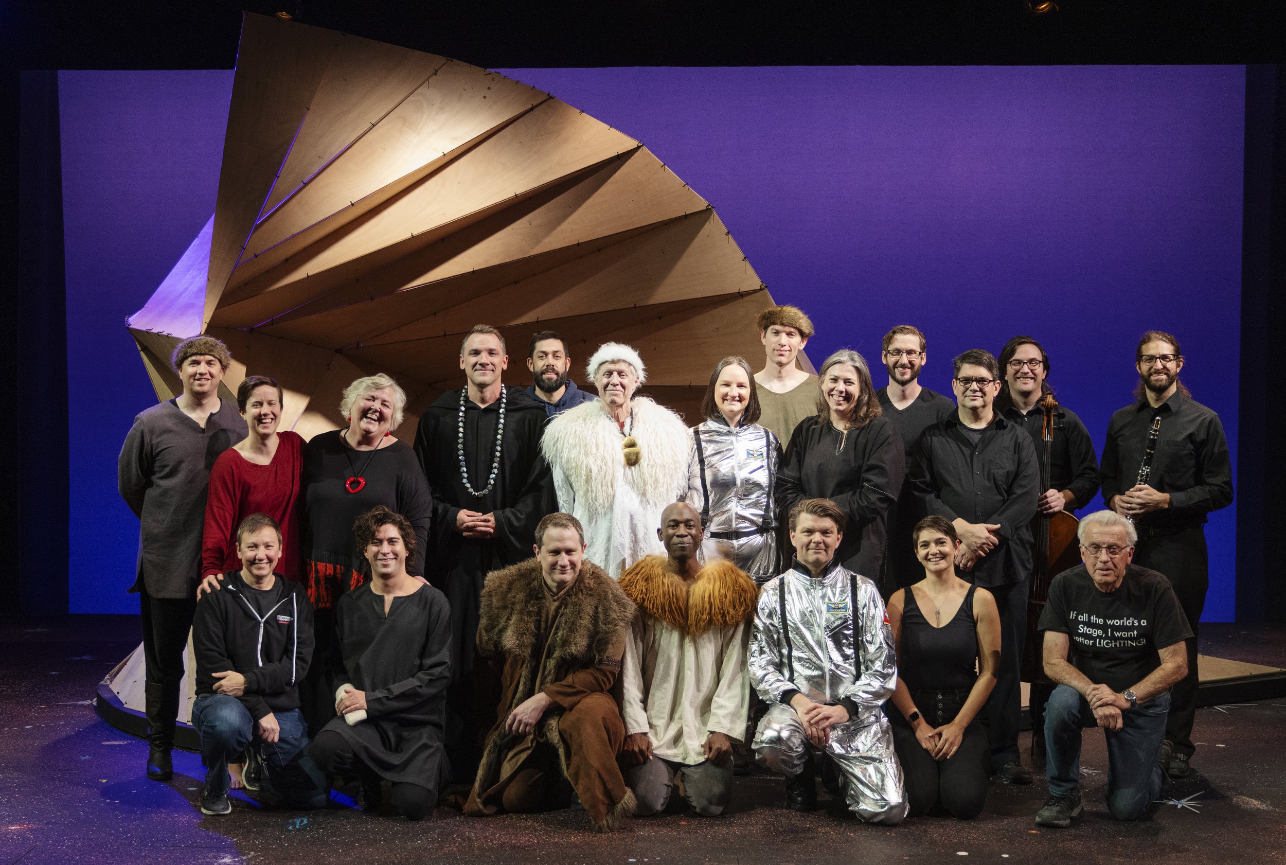 Cast, musicians, directors, adapter and crew of "The Left Hand of Darkness." Photo by Tim Fuller.